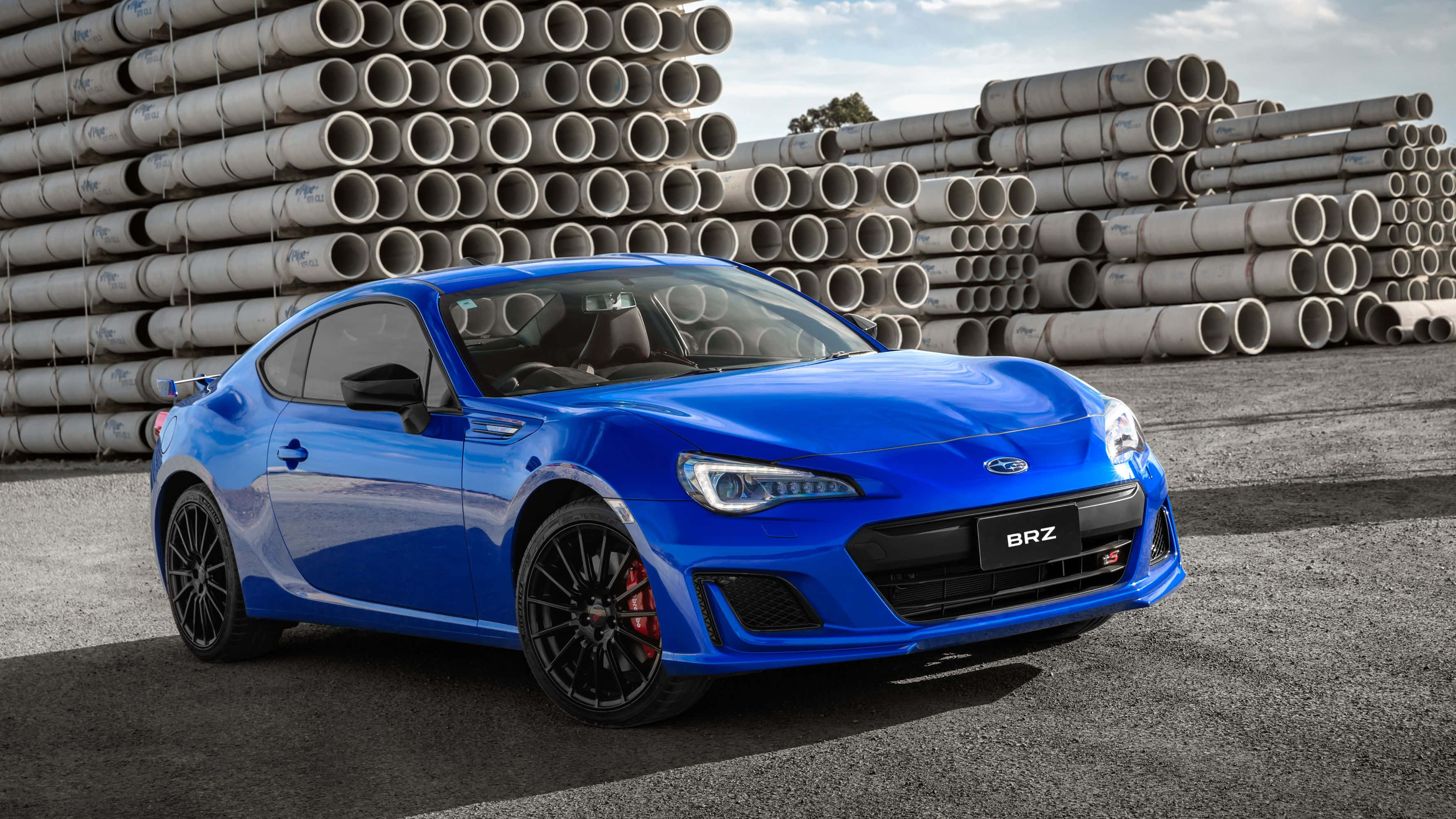 Subaru BRZ, vibrant blue, asphalt, 2K Desktop Wallpaper