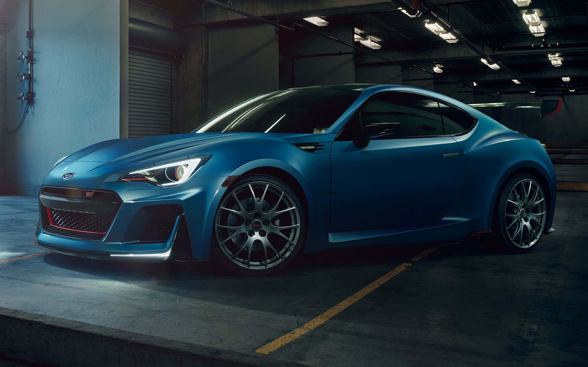 Subaru BRZ, blue, silver rims, Full HD Desktop Wallpaper