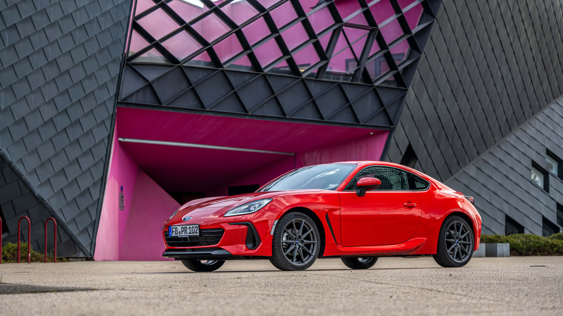 Subaru BRZ, vibrant red, open road, Full HD Desktop Wallpaper