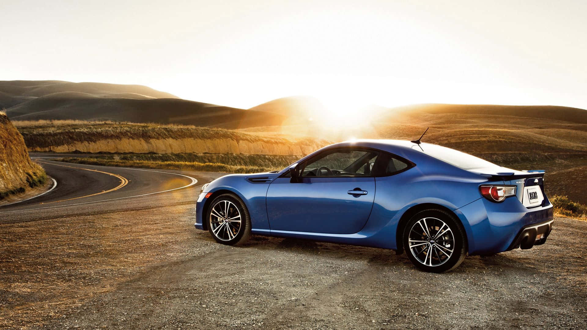 Subaru BRZ, vibrant blue, winding road, Full HD Desktop Wallpaper