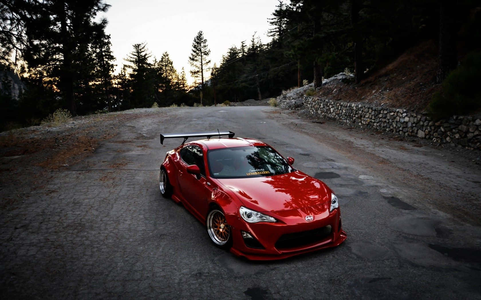 Subaru BRZ, glossy red, rear wing, HD Desktop Wallpaper