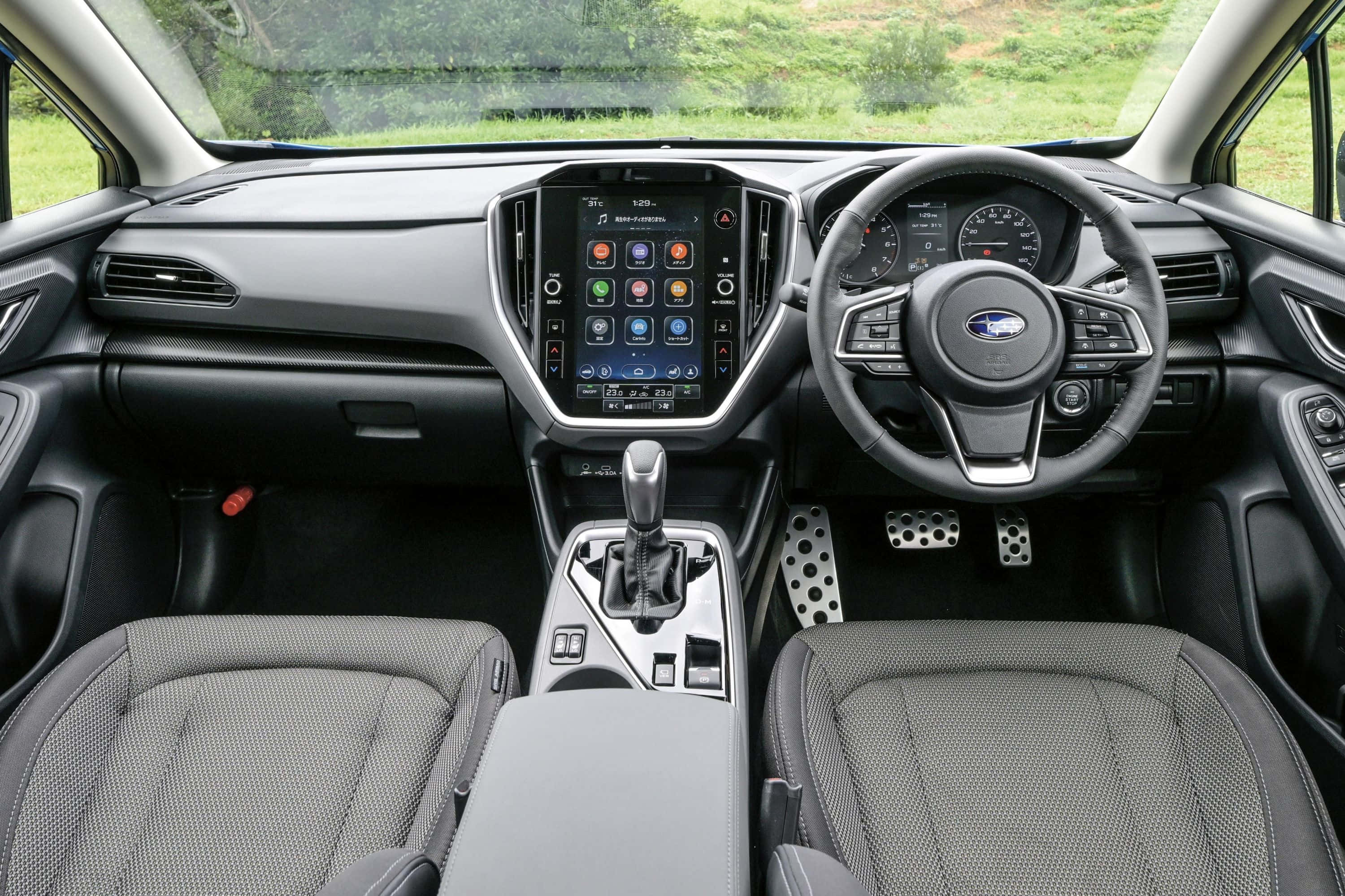 Subaru Crosstrek, gray seats, digital dashboard, 2K Desktop Wallpaper