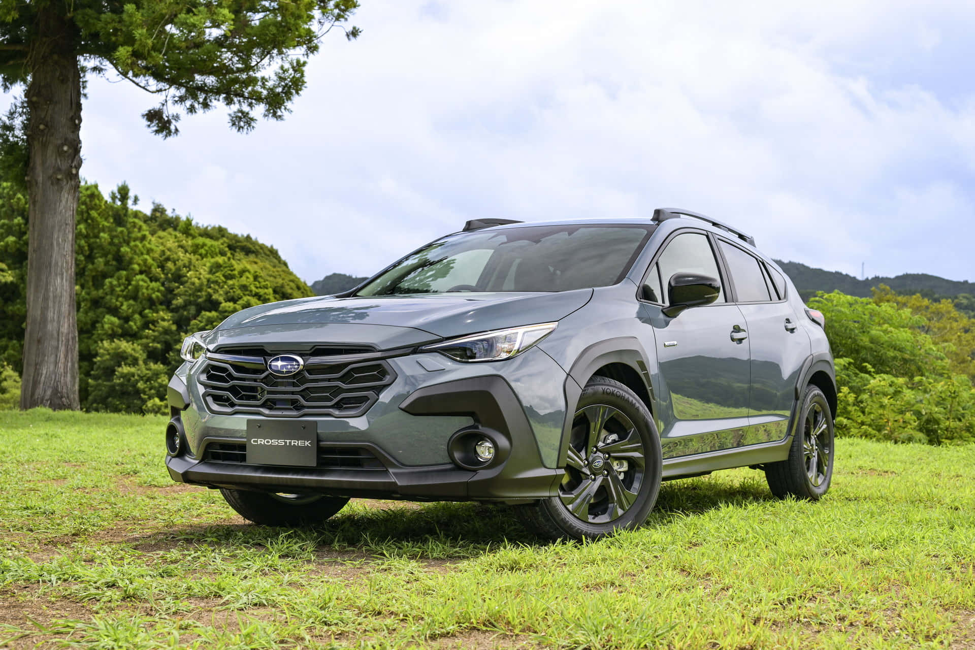 Subaru Crosstrek, gray, grass, Full HD Desktop Wallpaper