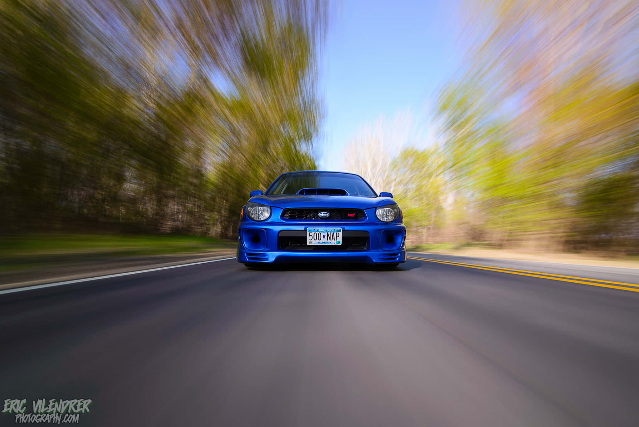 Subaru Impreza, vibrant blue, sports car, Full HD Desktop Wallpaper