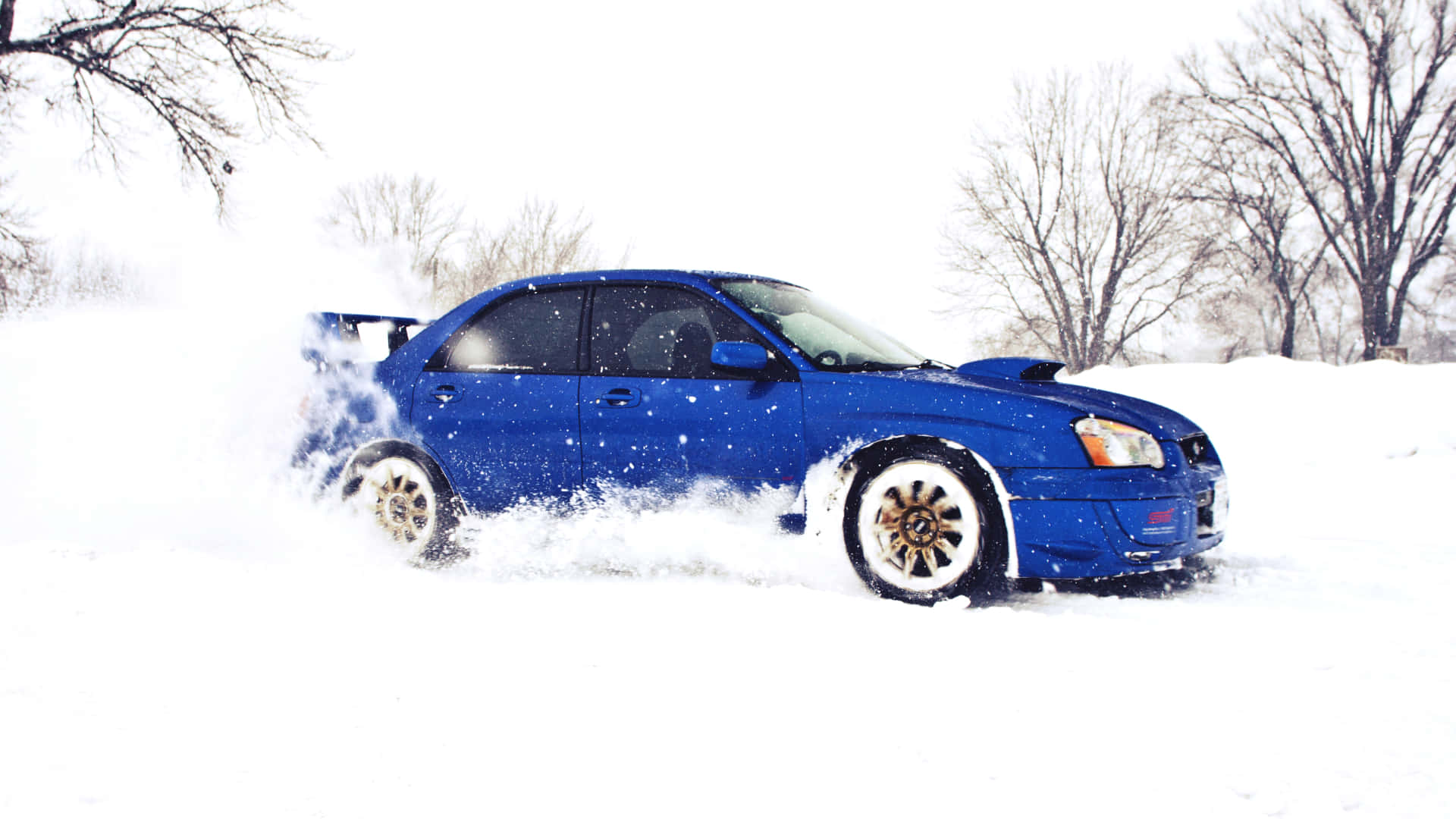 Subaru Impreza, vibrant blue, rally car, Full HD Desktop Wallpaper