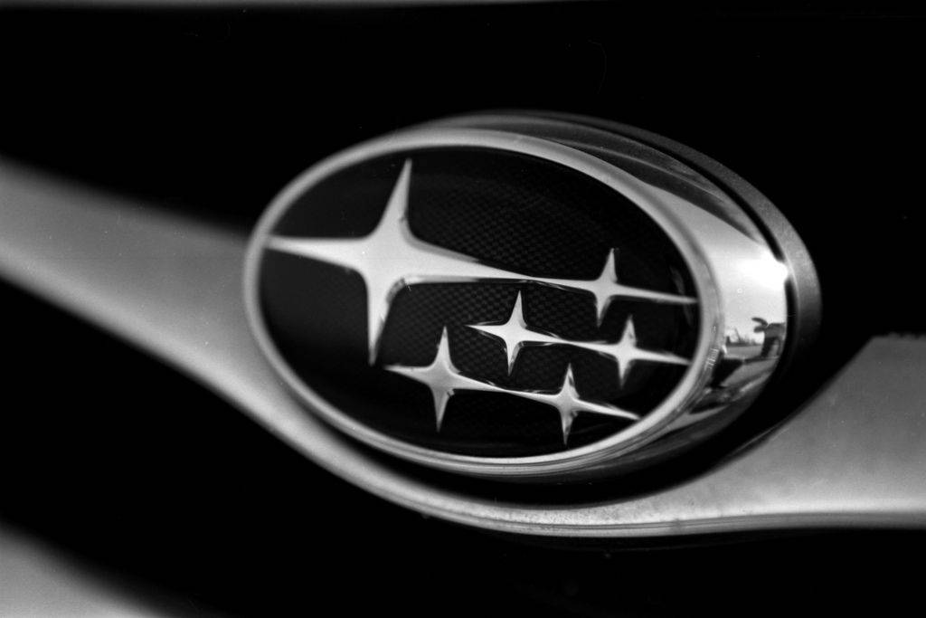 Subaru emblem, five stars, textured black background, SD Desktop Wallpaper