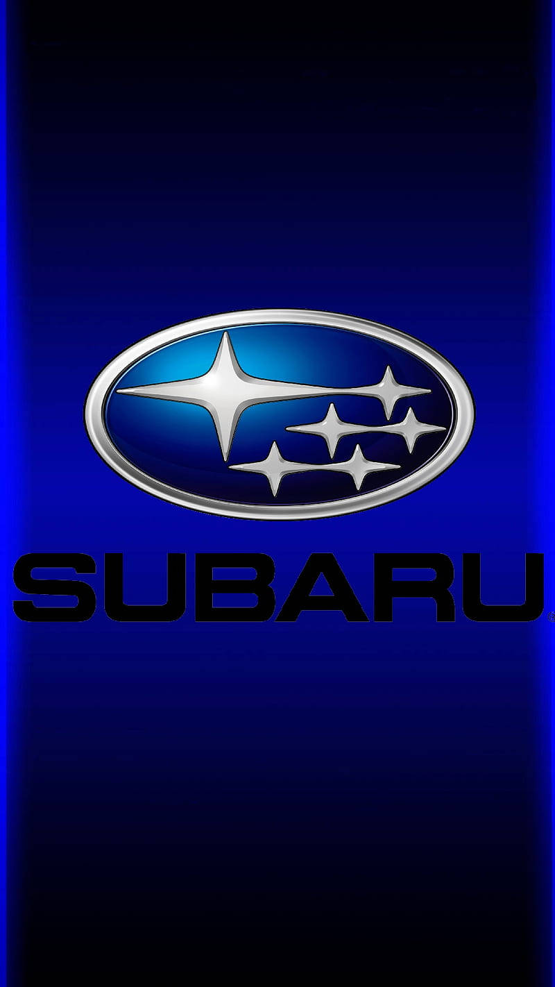 Subaru Logo, five stars, gradient blue background, HD Phone Wallpaper