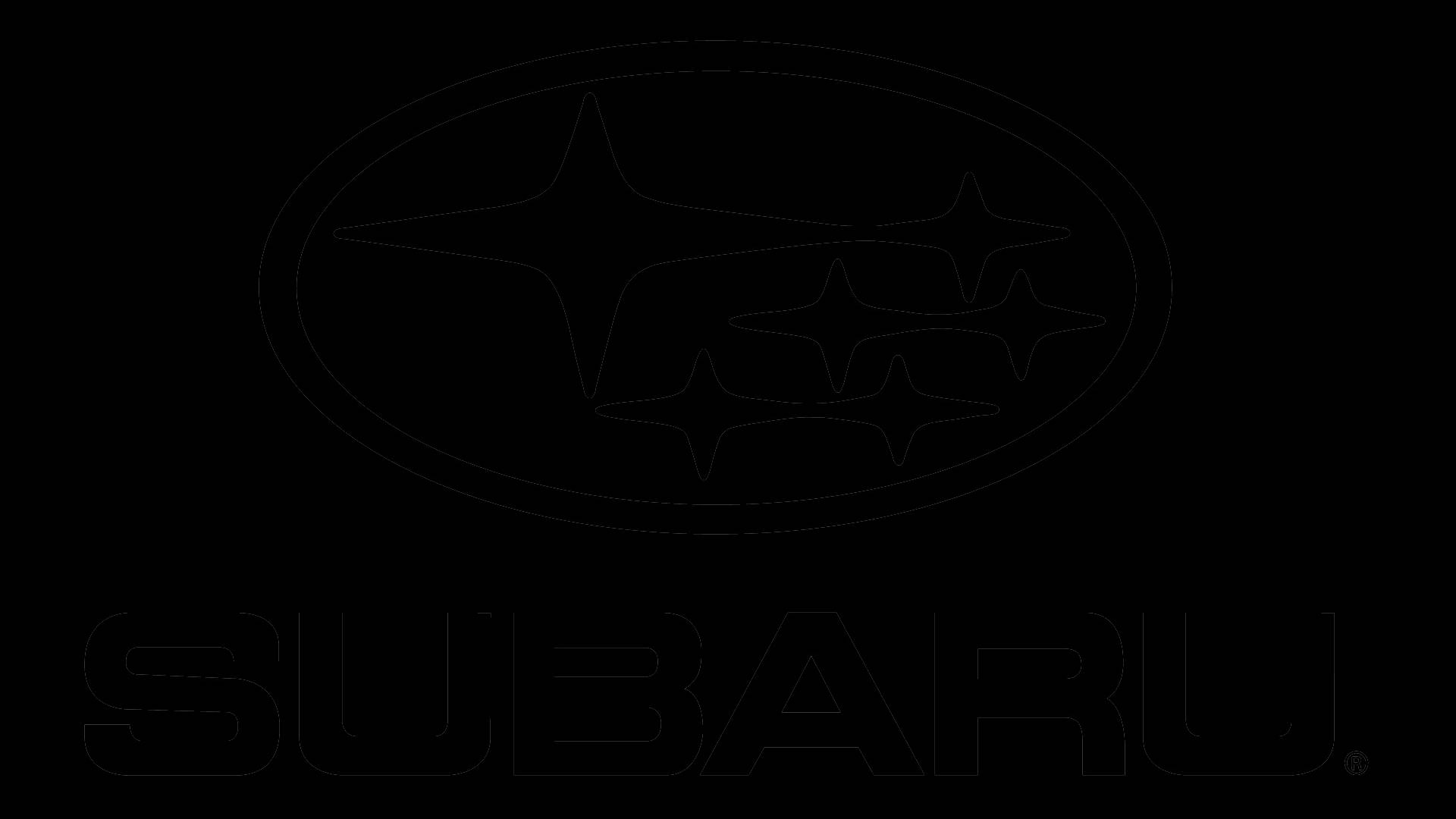 Subaru Logo, faint white, solid black background, Full HD Desktop Wallpaper
