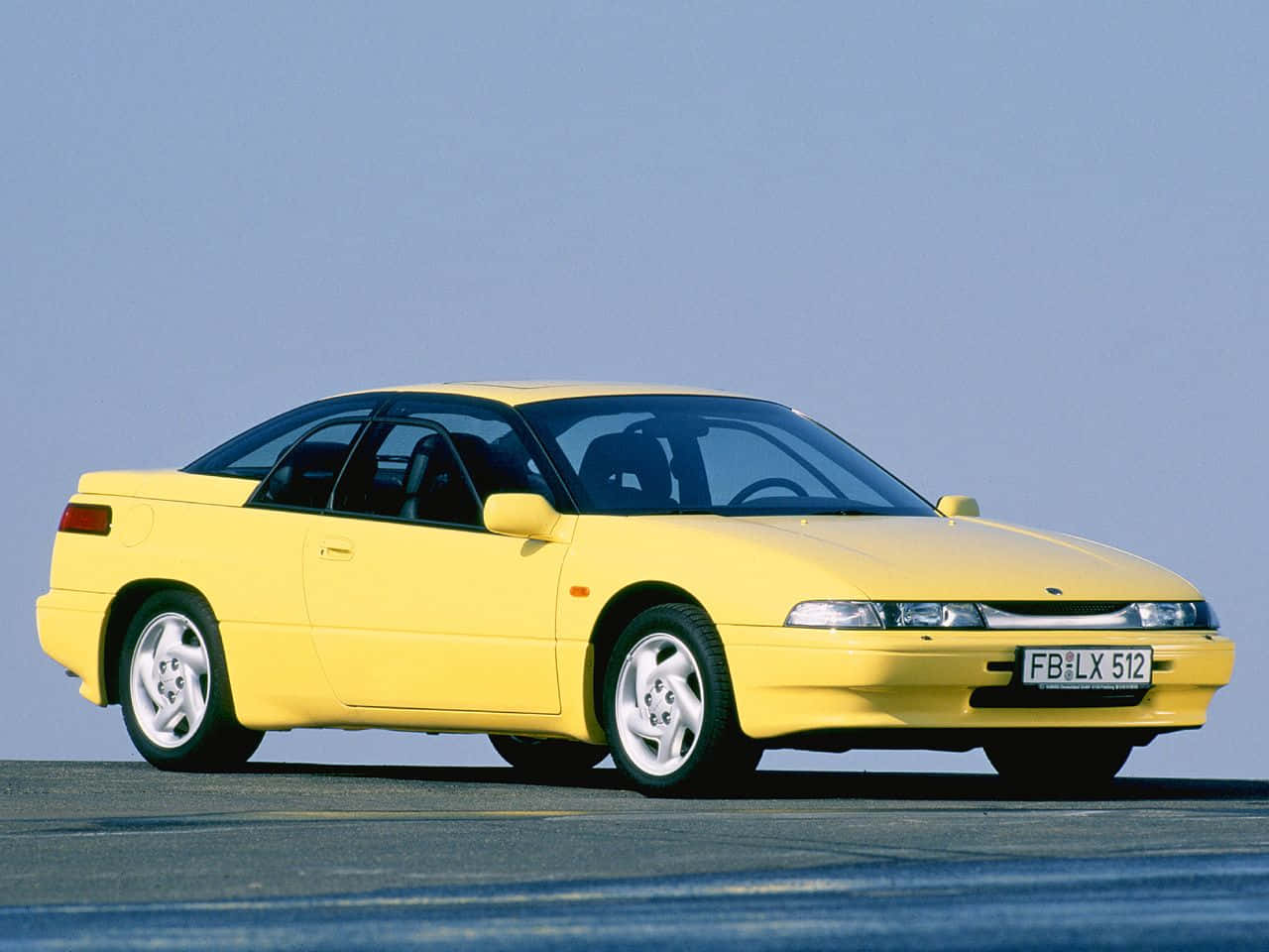 Subaru Svx, bright yellow, sports coupe, HD Desktop Wallpaper