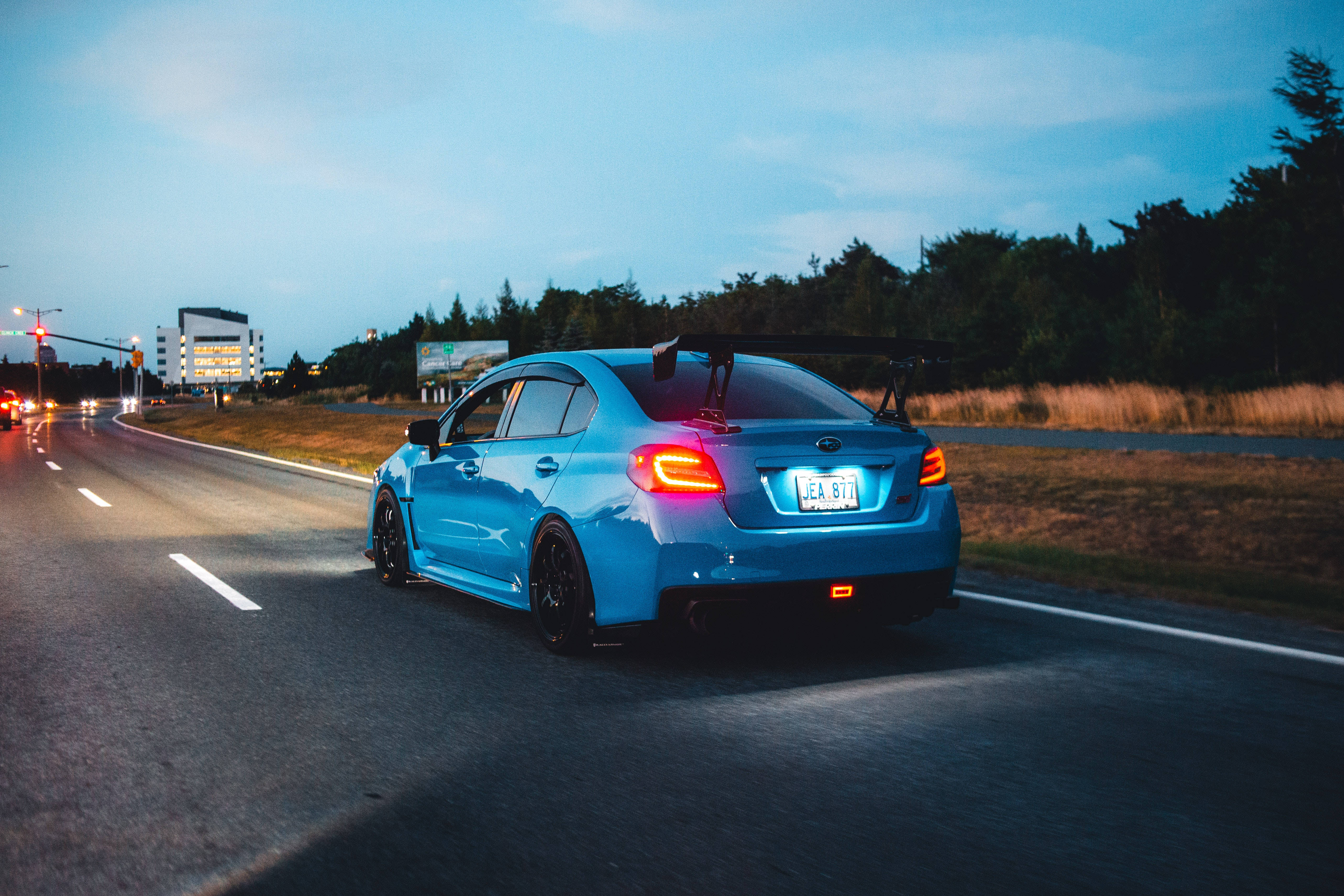 Sky Blue Dusk, Subaru WRX STI, 4K, 5K Desktop Wallpaper