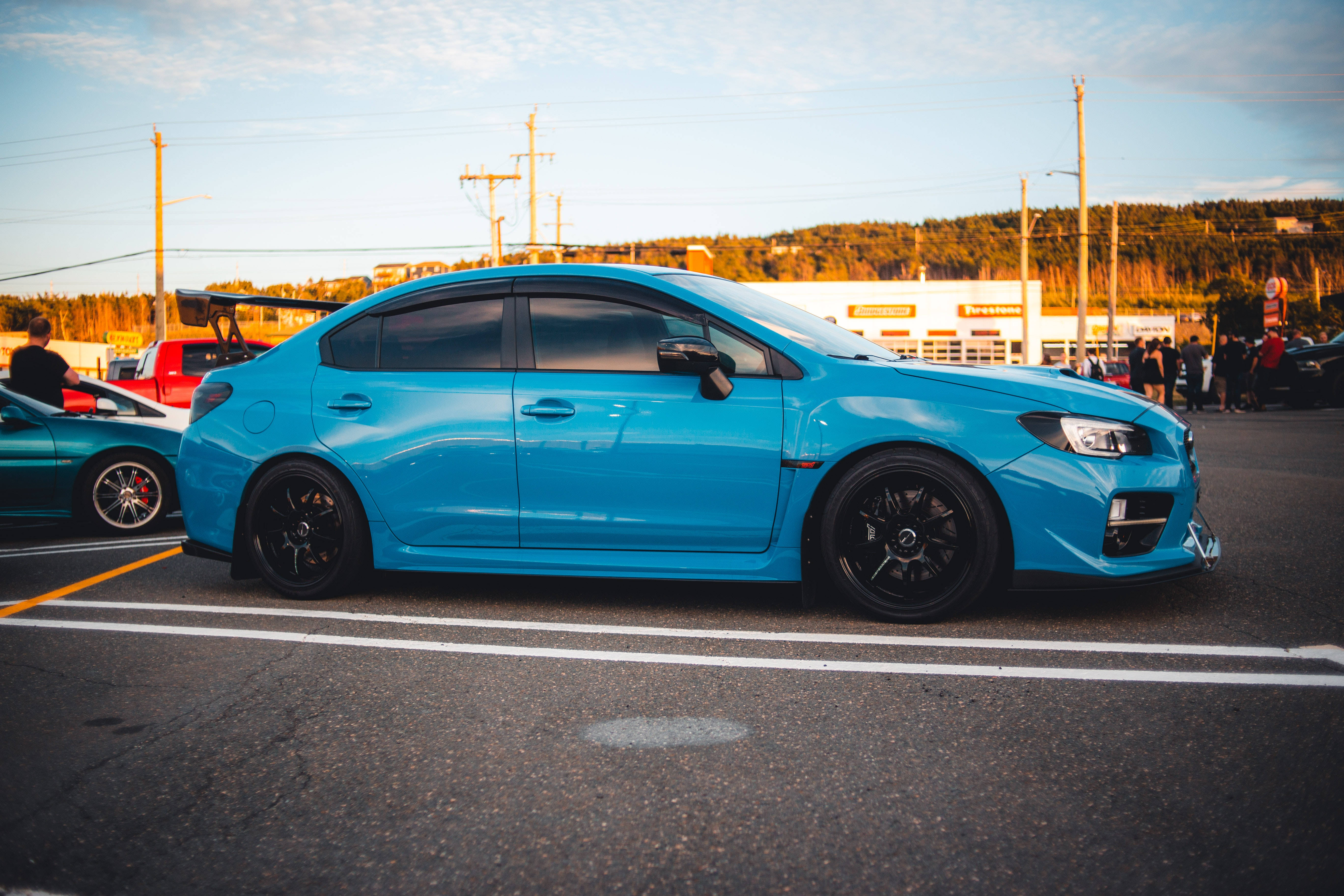Subaru WRX STi, desert, golden hour, 5K Desktop Wallpaper