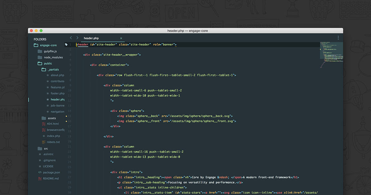 Sublime Text, dark-themed, PHP, SD Desktop Wallpaper