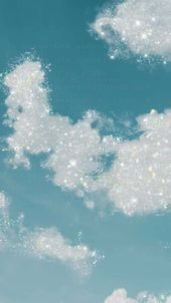Subliminal, glittering cloud shapes, teal sky, SD Phone Wallpaper
