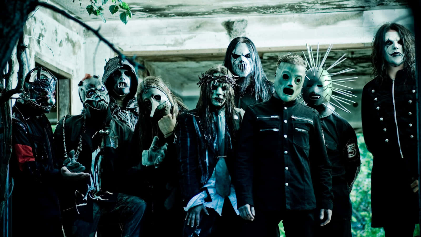 Subliminal, masked musicians, dark costumes, HD Desktop Wallpaper