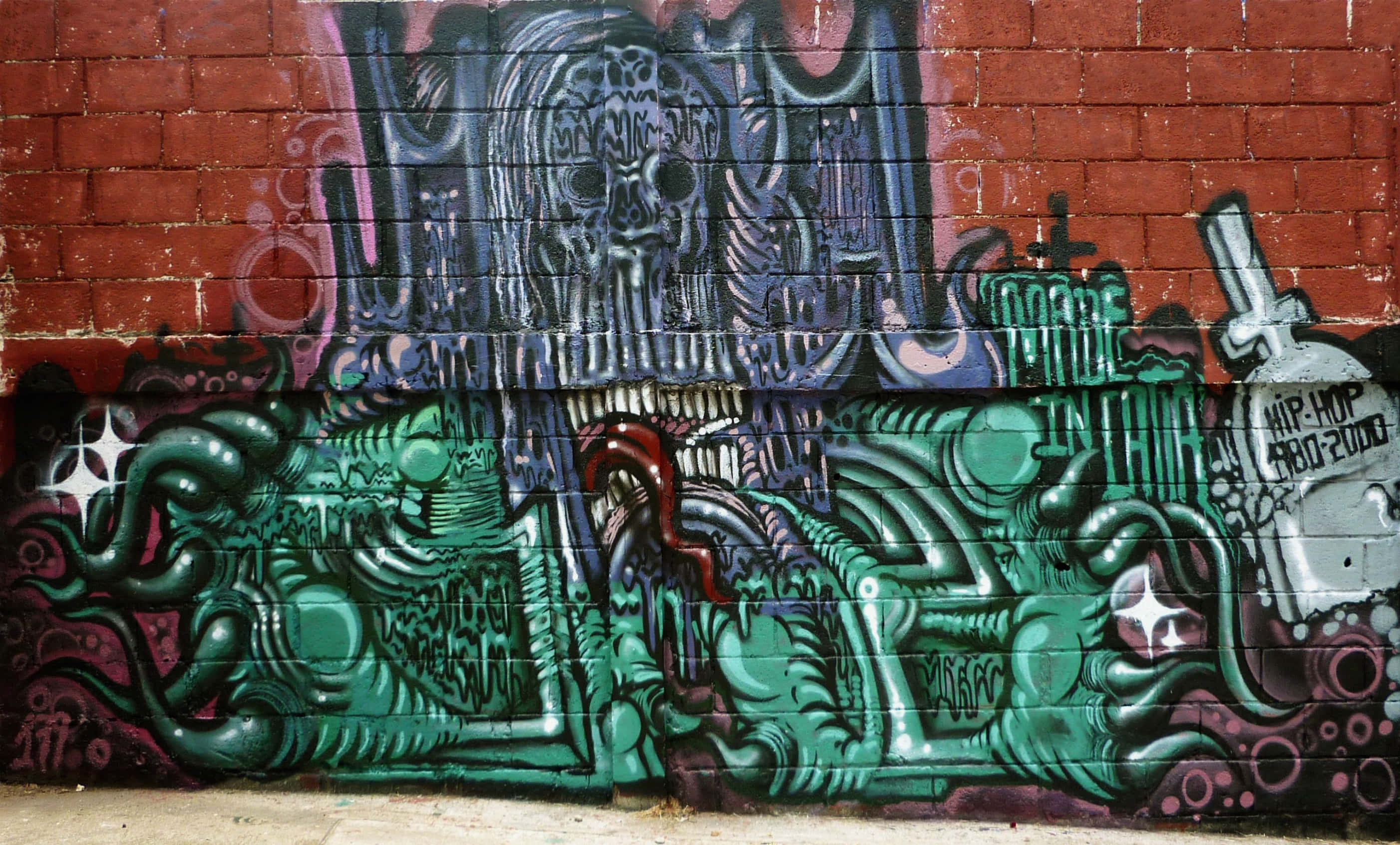 graffiti, subliminal messages, vibrant graffiti mural, 2K Desktop Wallpaper