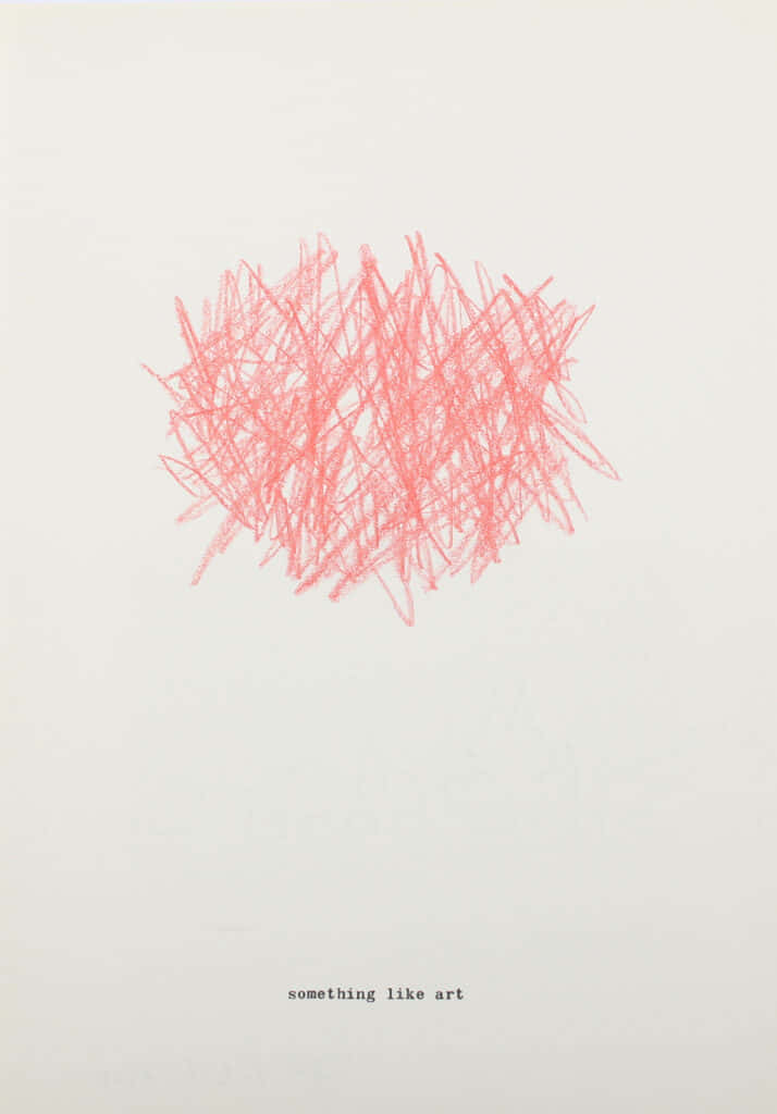 Subliminal, coral pink crayon, off-white paper, SD Phone Wallpaper