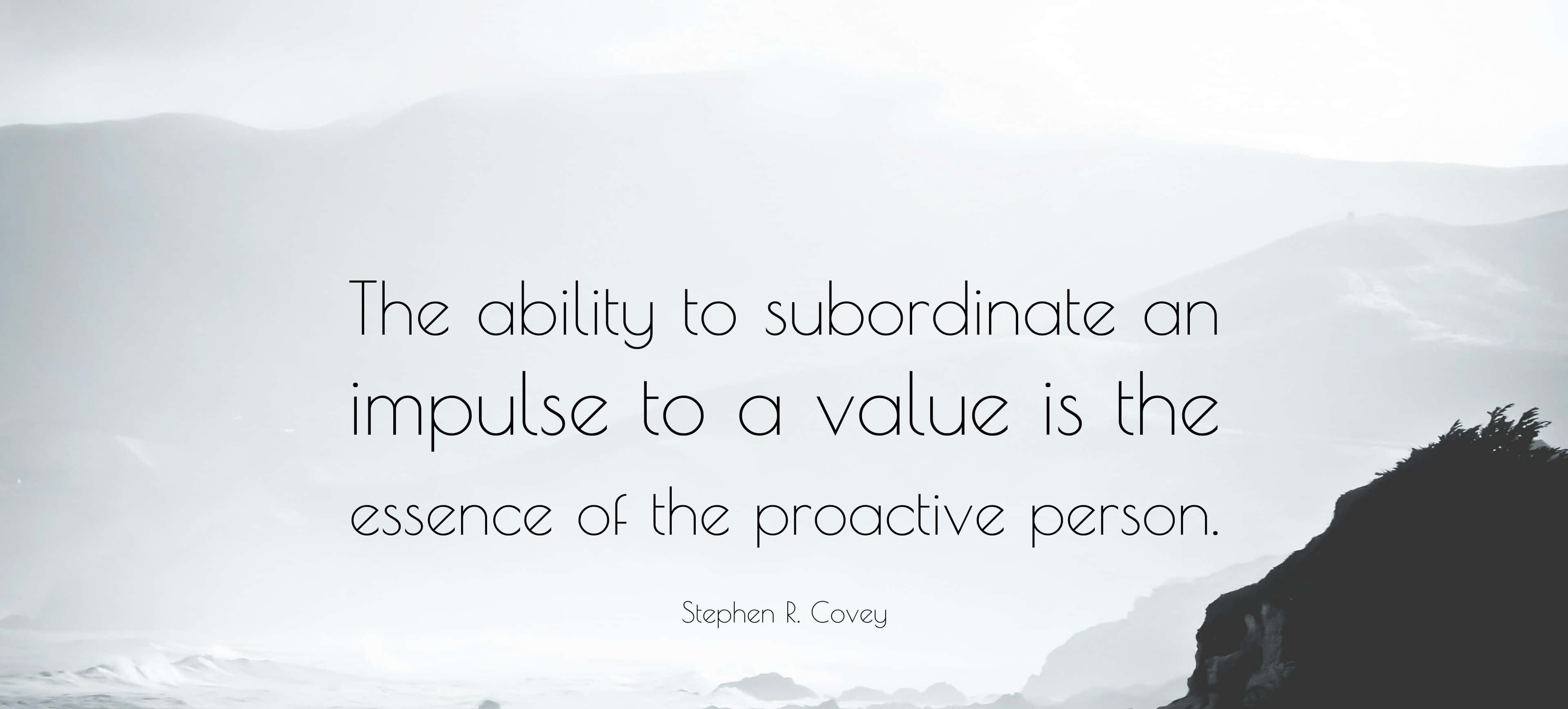 Subordinate Text Quote Short, misty mountain landscape, quote overlay, 4K Desktop Wallpaper