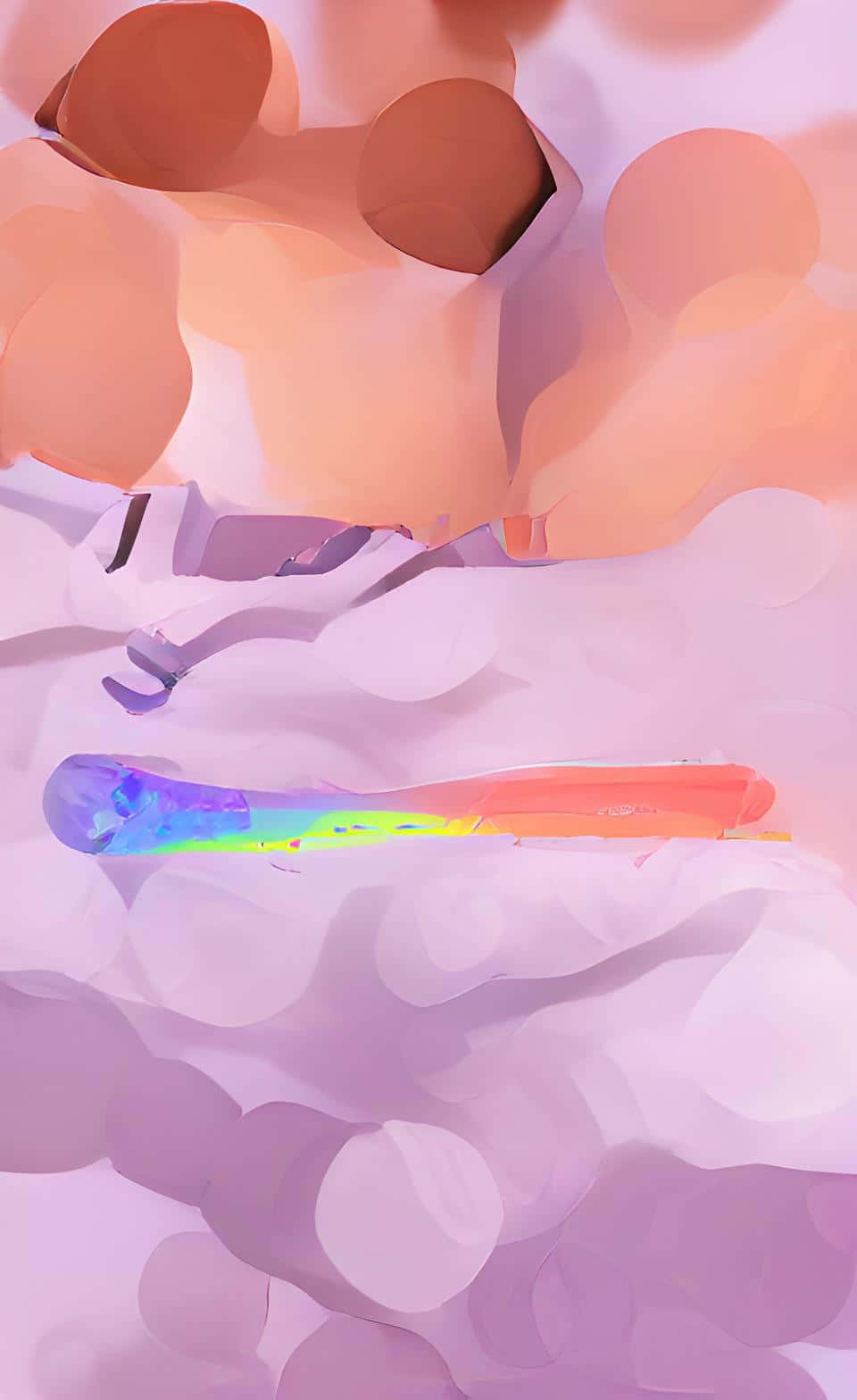 pastel bubbles, vibrant rainbow gradient brushstroke, lavender background, HD Phone Wallpaper