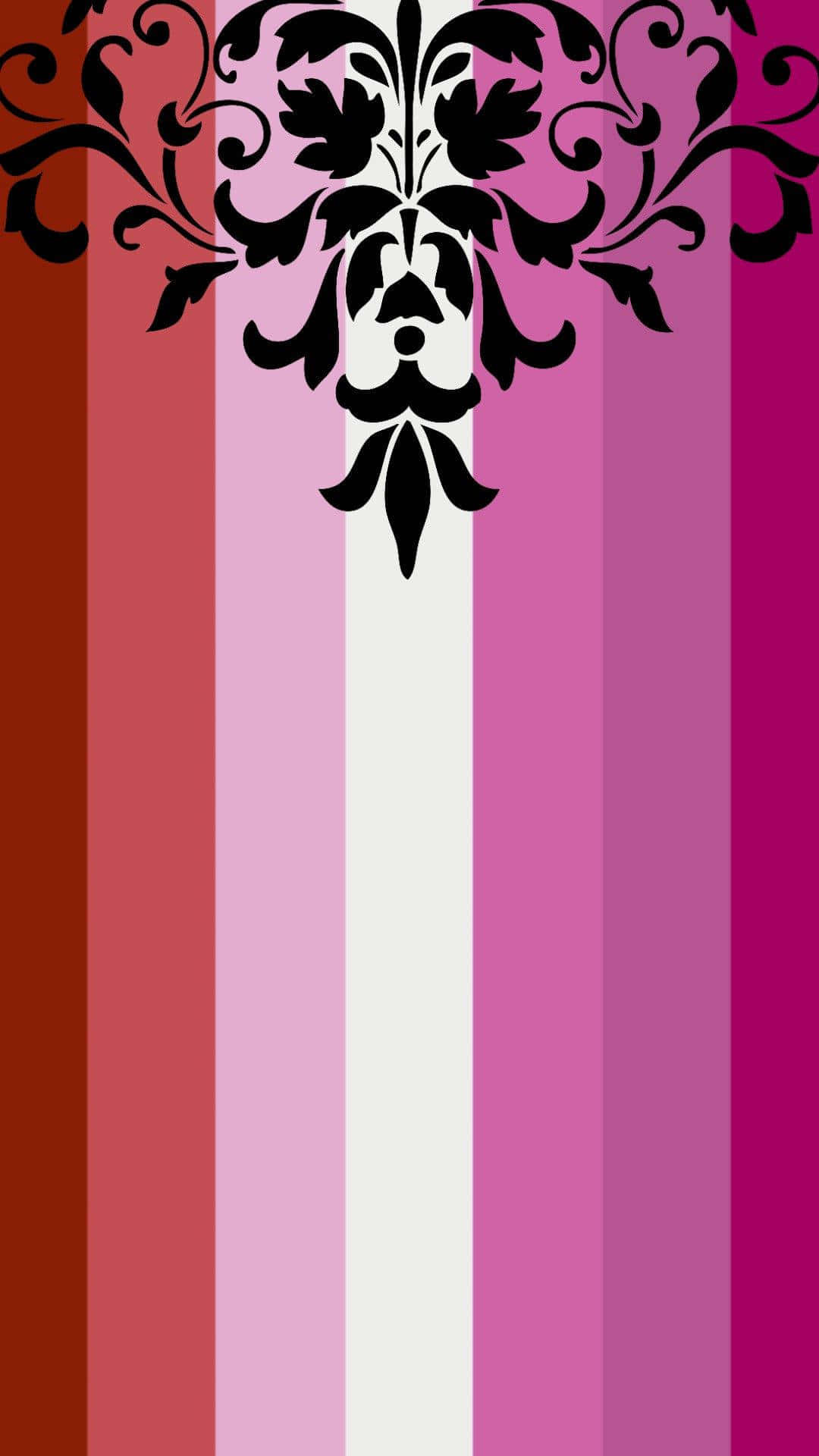 Subtle Lesbian Flag Design, vertical stripes, gradient pinks and reds, Full HD Phone Wallpaper