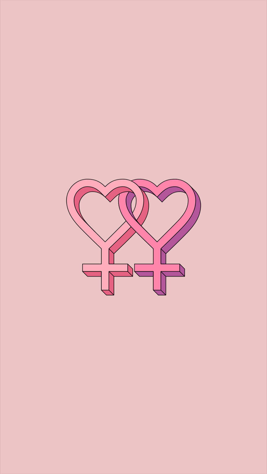 female gender symbols, hearts, pink, Full HD Phone Wallpaper