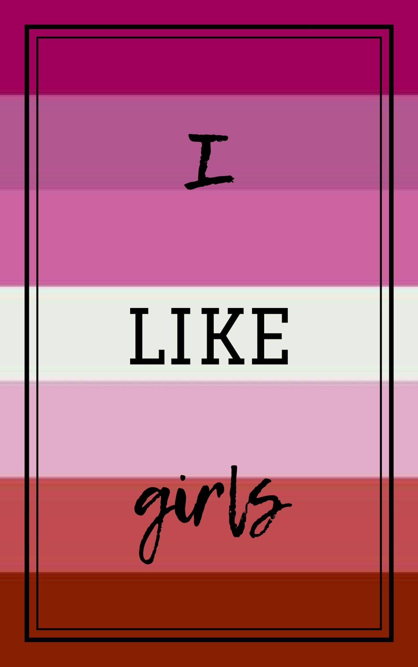 I LIKE girls, pink red stripes, framed graphic, Full HD Phone Wallpaper