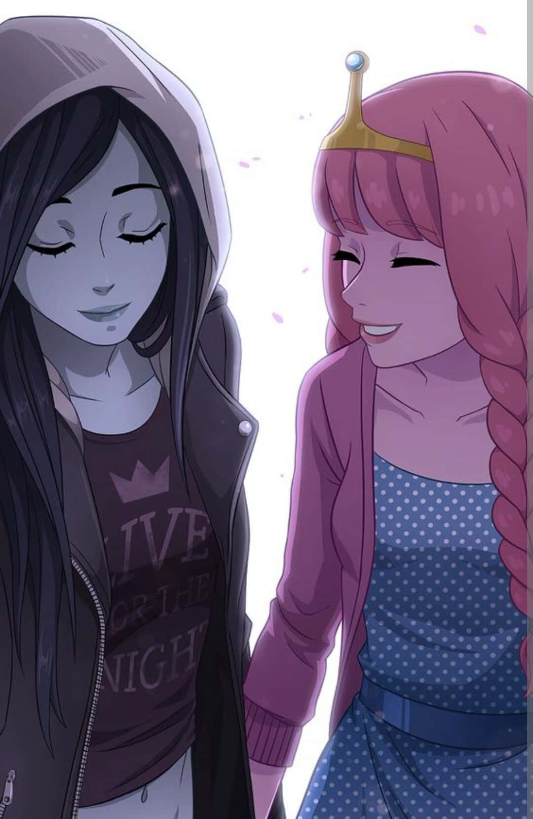 anime girls, hoodie, crown, HD Phone Wallpaper