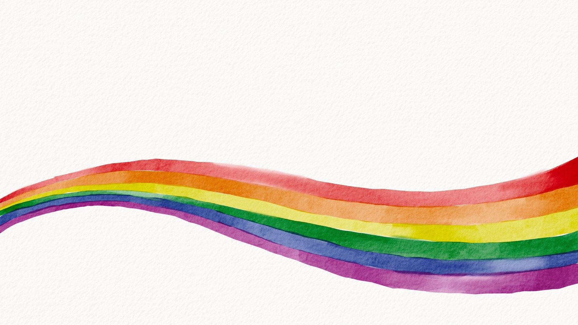 watercolor rainbow, textured white background, soft bleeding edges, Full HD Desktop Wallpaper