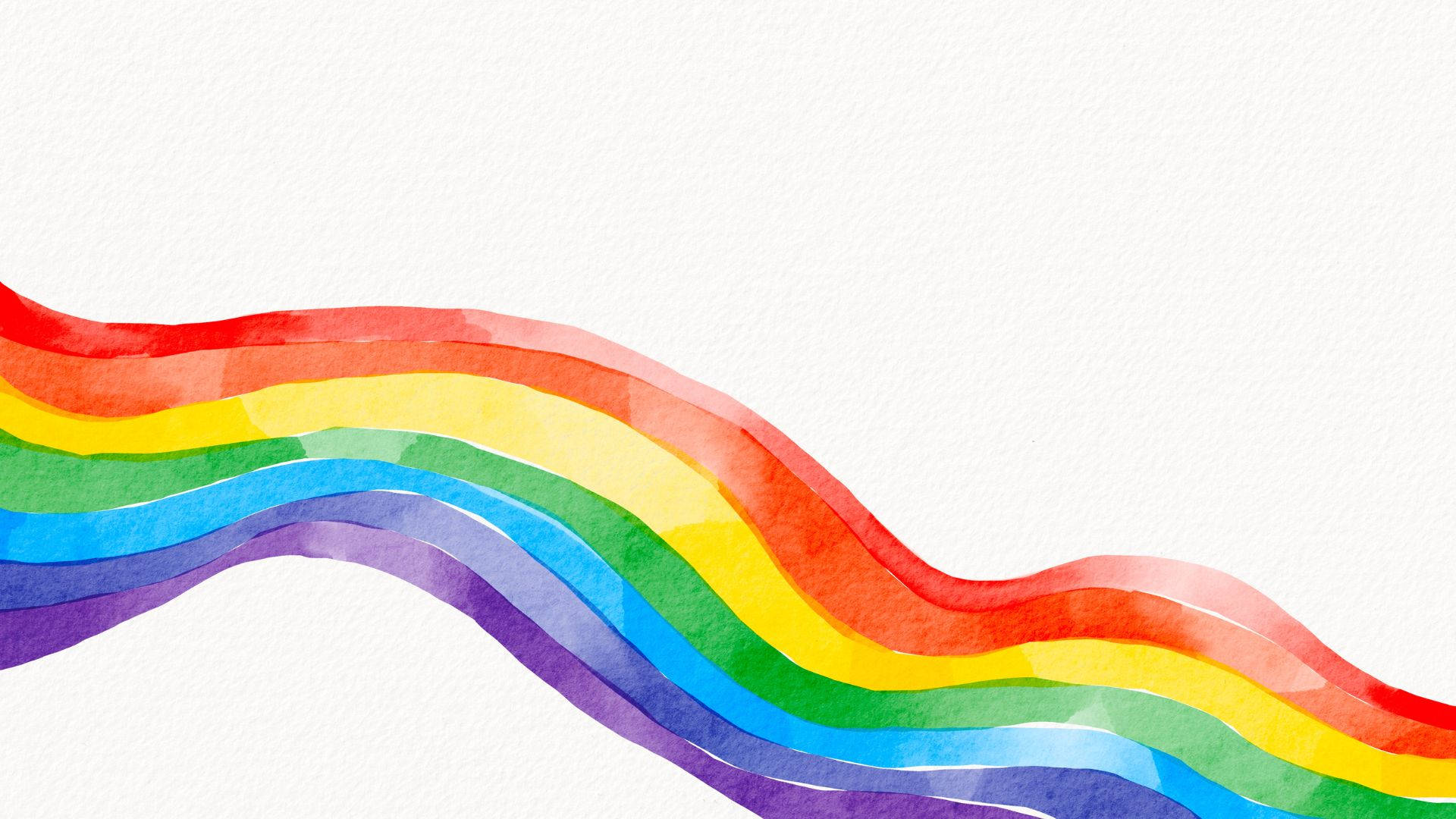 Subtle LGBT Rainbow Wave, vibrant watercolor rainbow, soft blended hues, Full HD Desktop Wallpaper