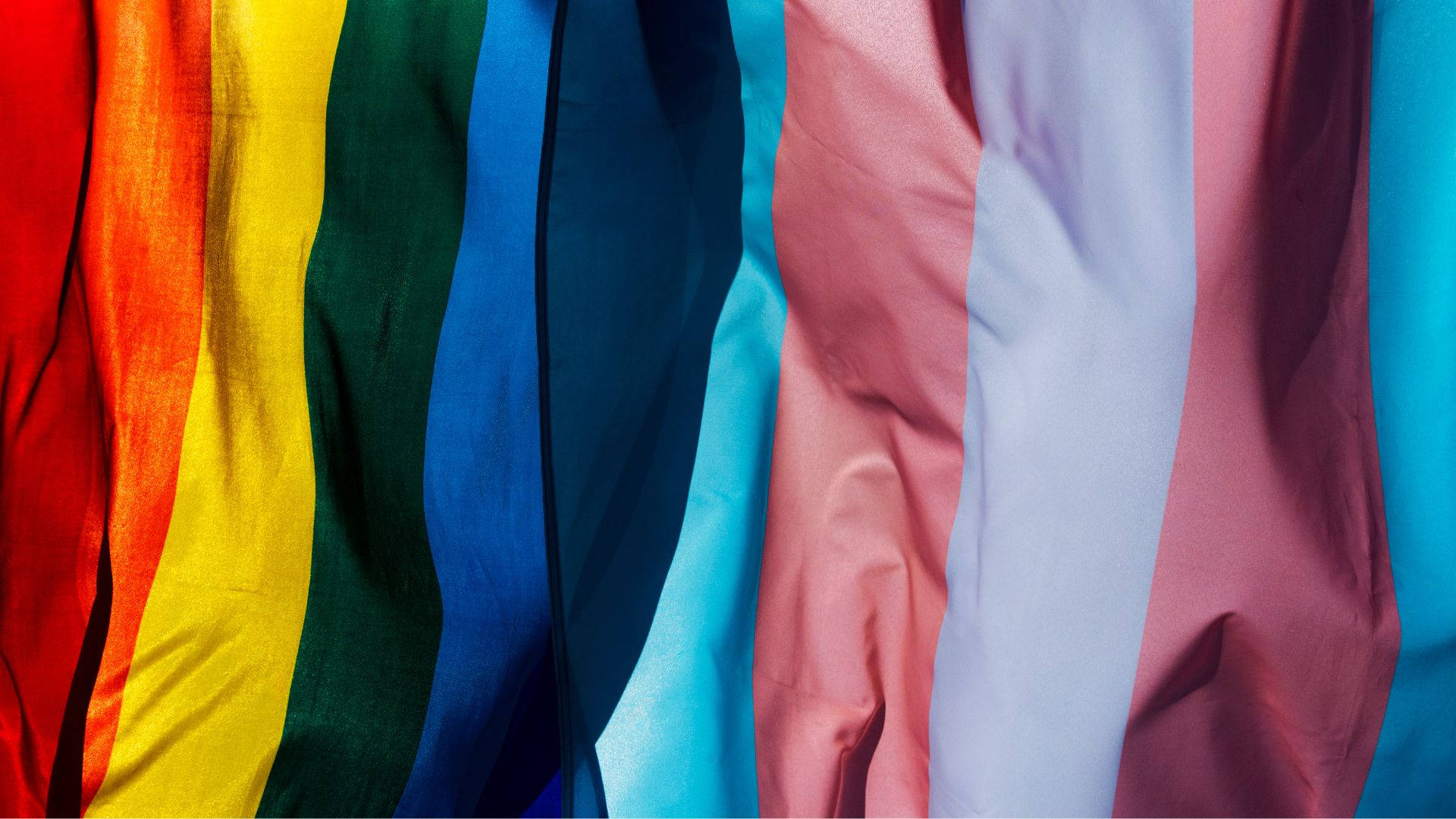 rainbow flag, trans flag, fabric, Full HD Desktop Wallpaper