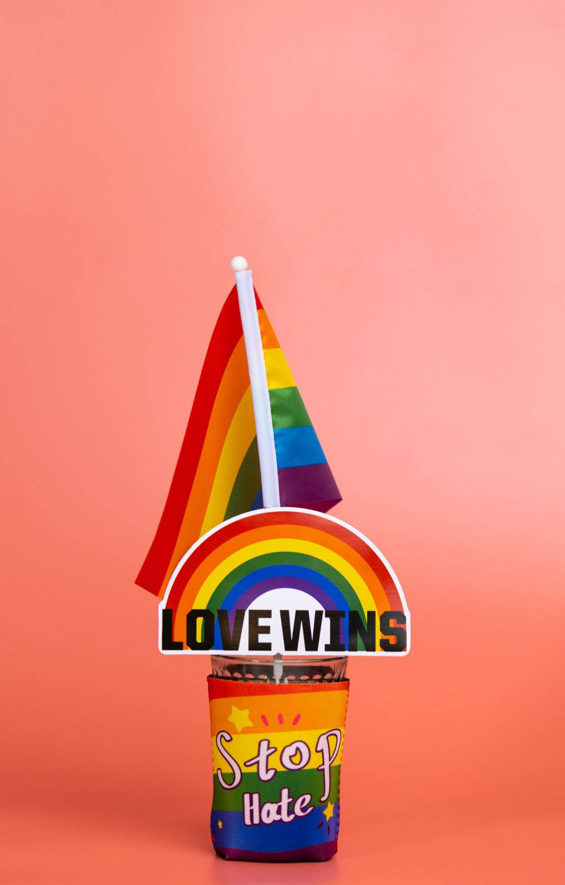 rainbow flag, LOVE WINS, Stop Hate, HD Phone Wallpaper