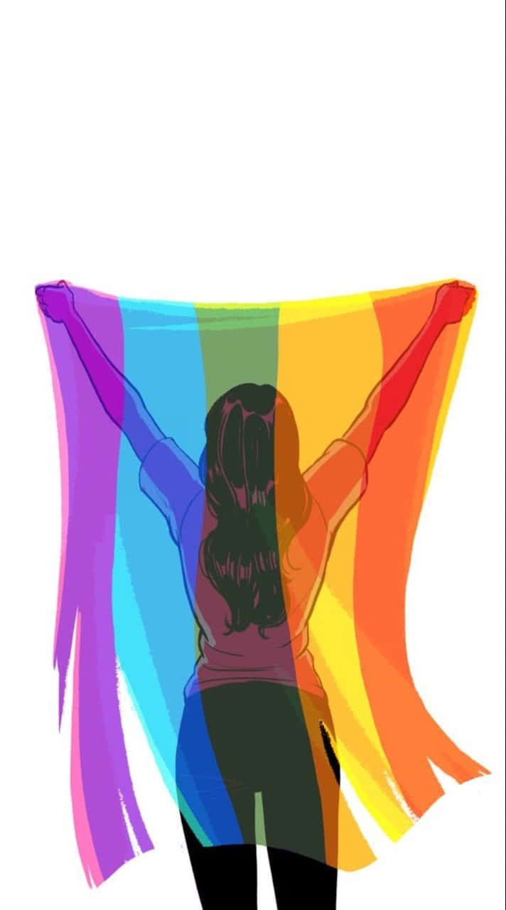 rainbow flag, white background, digital illustration, HD Phone Wallpaper