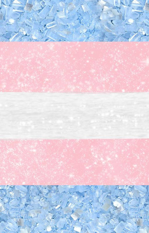 trans flag, blue pink and white stripes, sparkling blue crystal shards, SD Phone Wallpaper