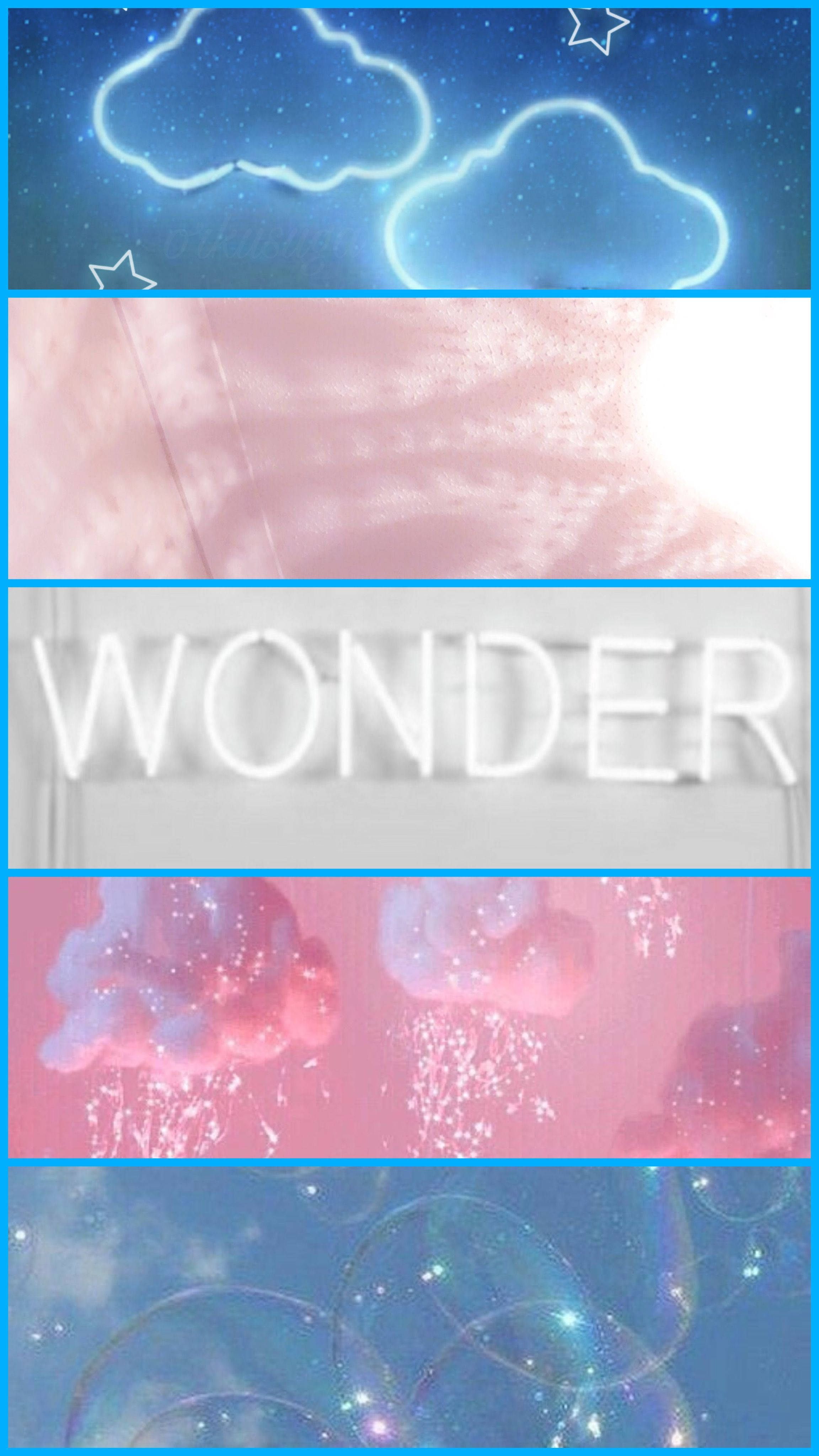 neon clouds, stars, bubbles, 4K Phone Wallpaper