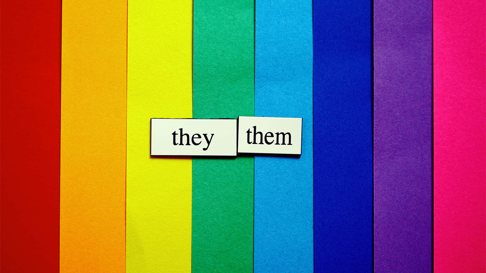 rainbow-striped background, they, them, Full HD Desktop Wallpaper