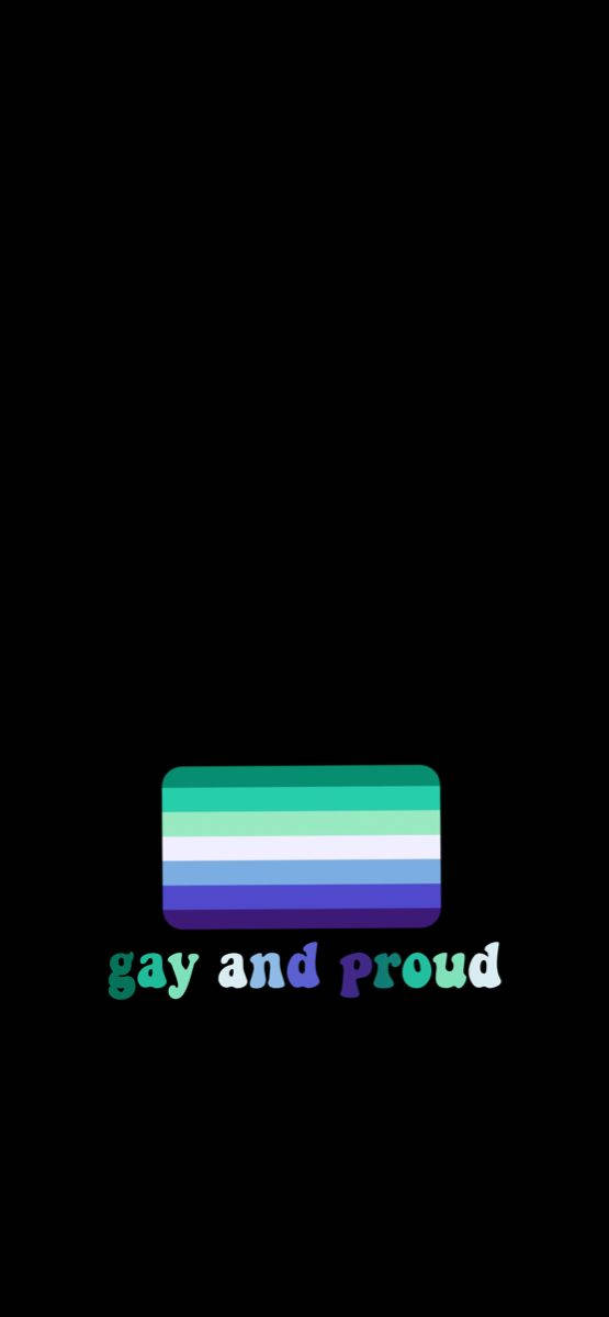 rainbow flag, gay and proud, black background, SD Phone Wallpaper