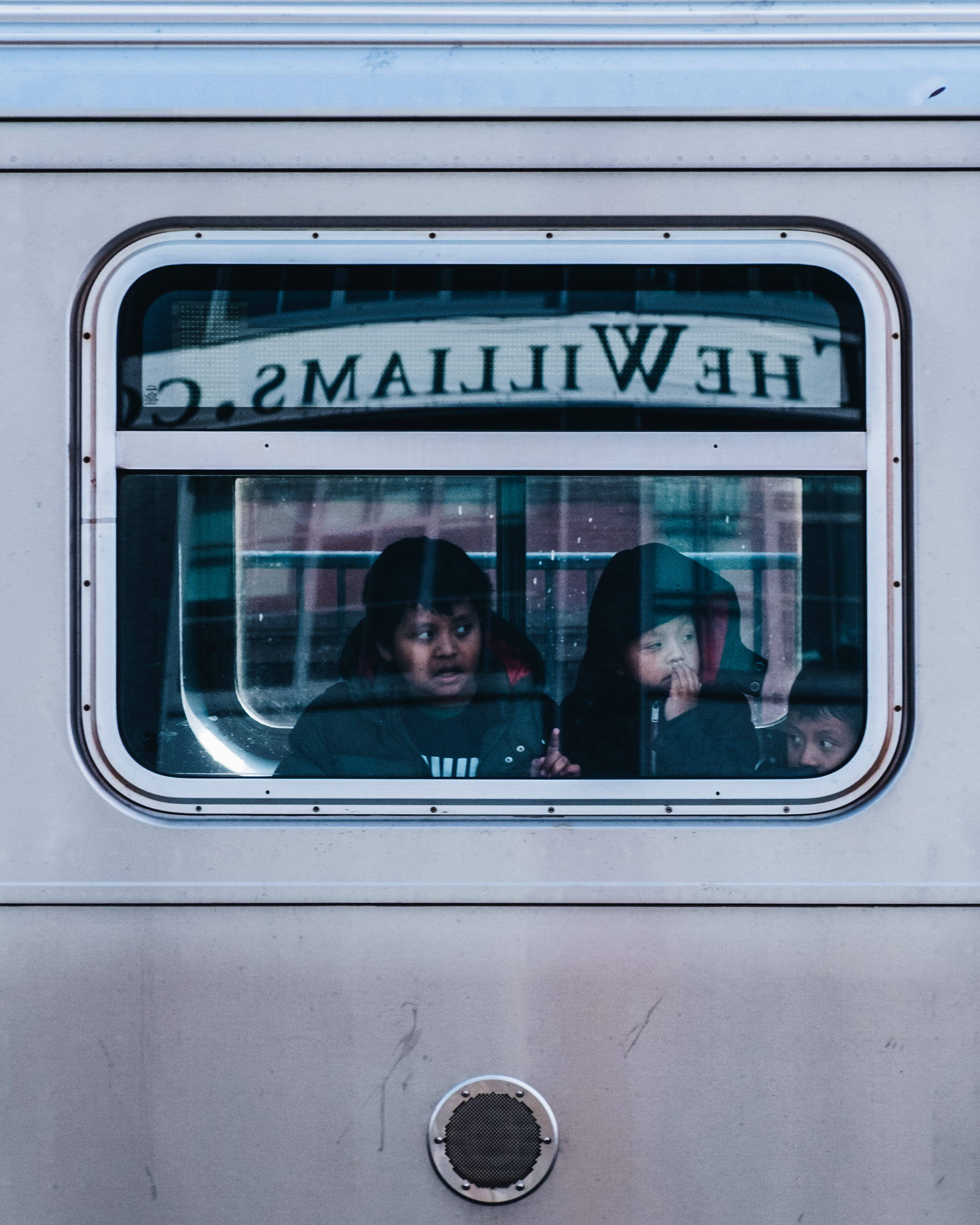 subway train, children, train window, 2K Phone Wallpaper