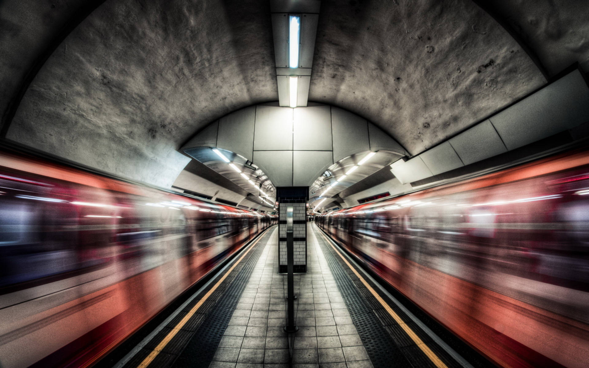 subway tunnel, subway station, trains, Full HD Desktop Wallpaper