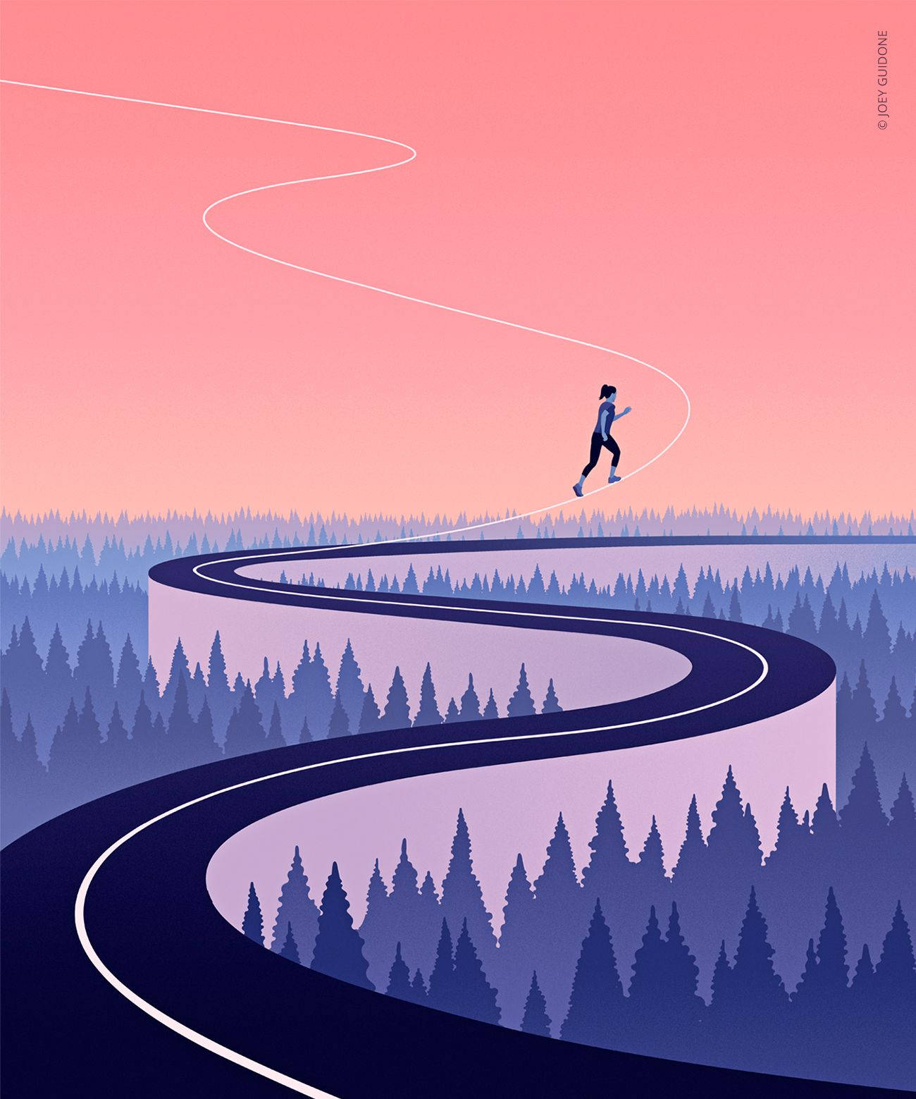Life Road To Success, purple forest, soft pink sky, HD Phone Wallpaper