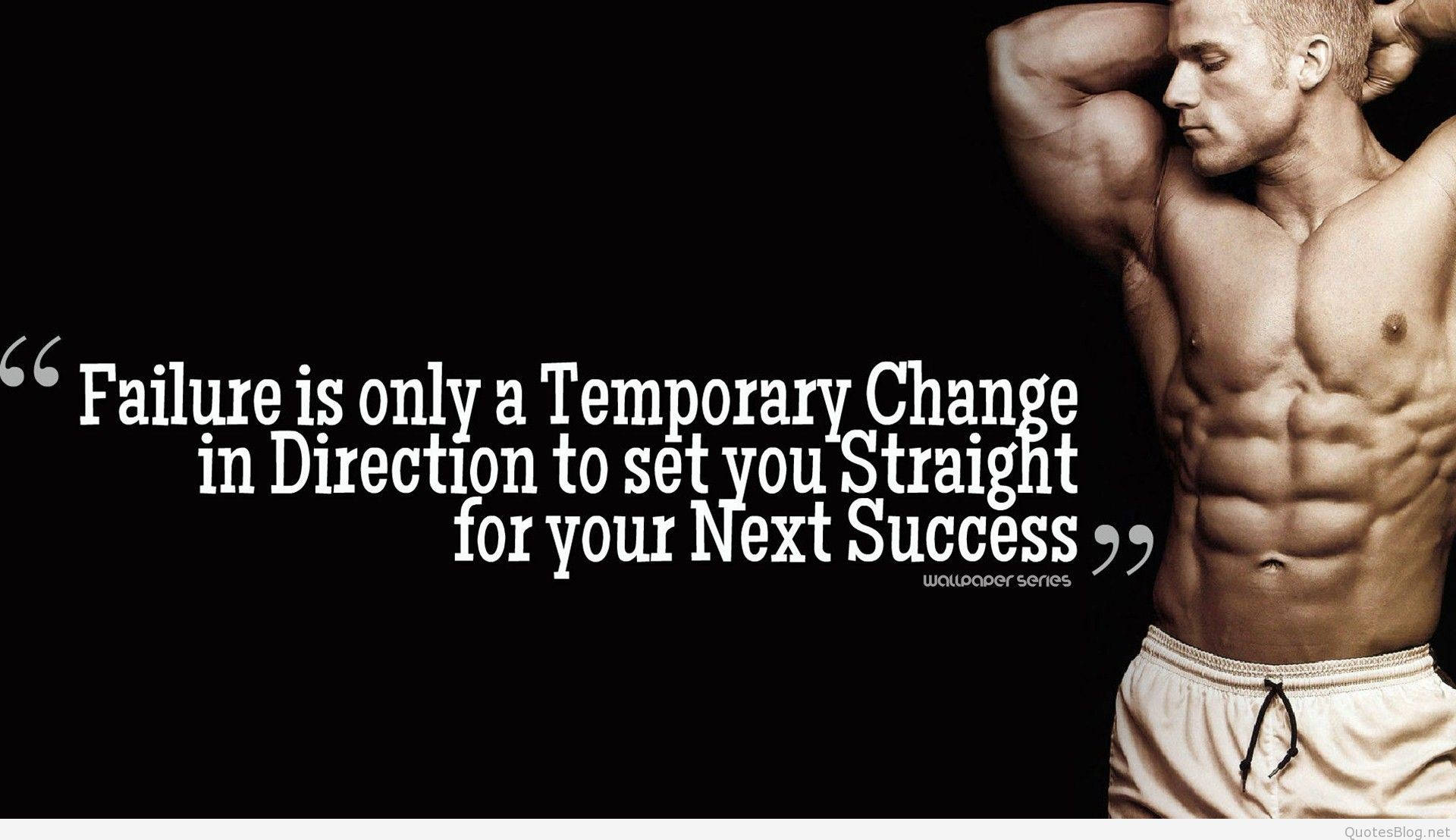 Success Gym Quote, black background, white text, Full HD Desktop Wallpaper