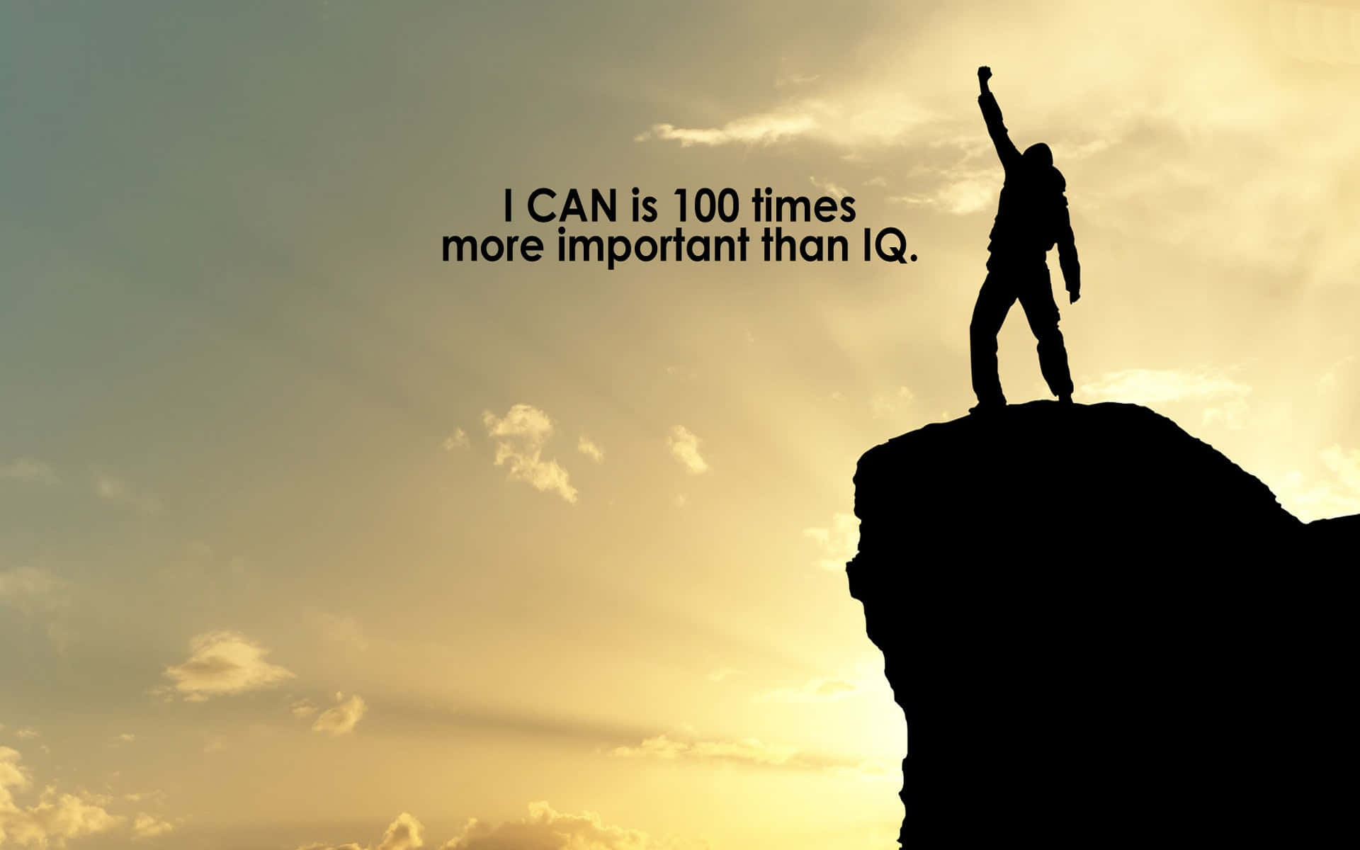 Successful, cliff, golden sunset, Full HD Desktop Wallpaper