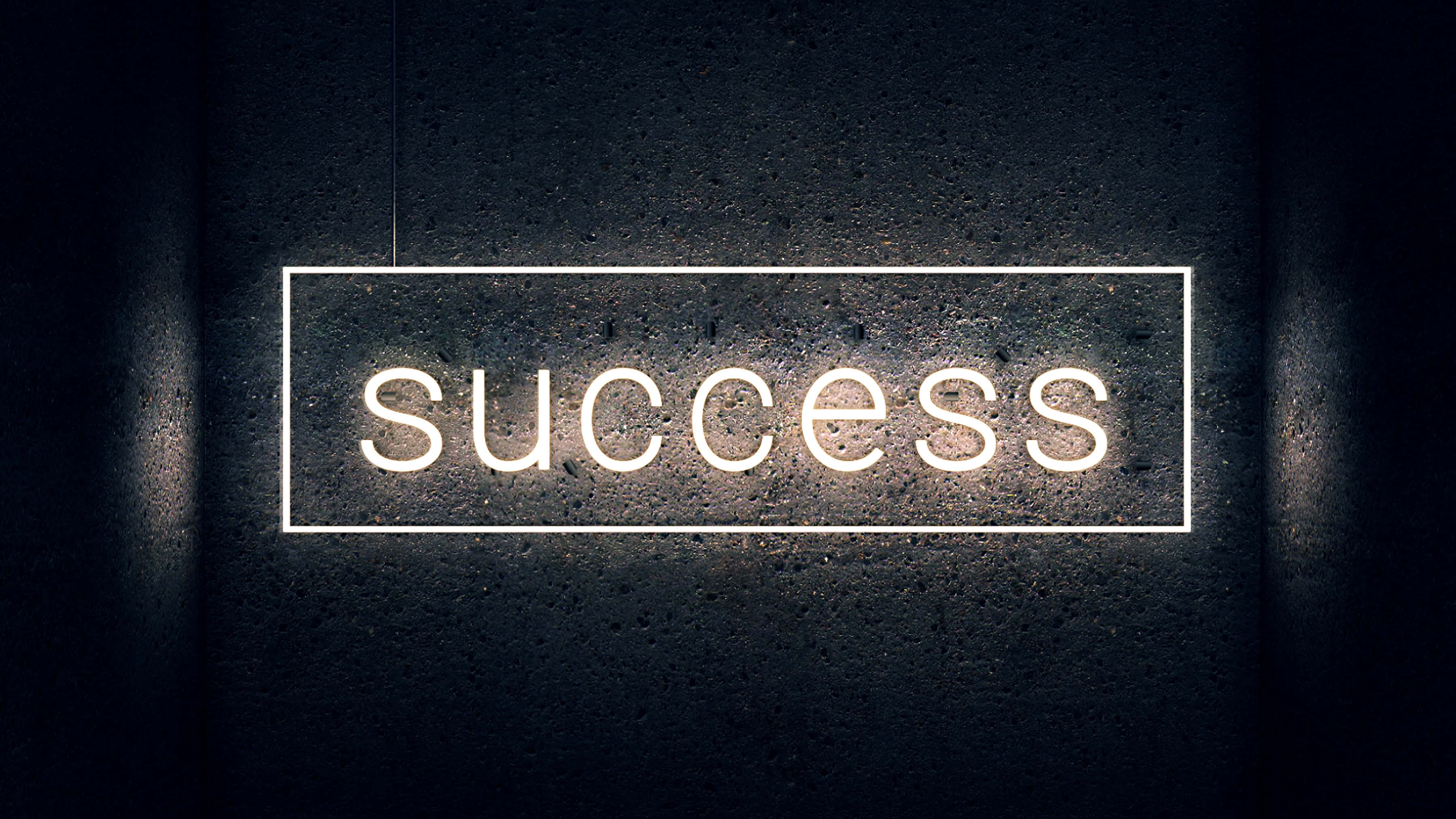 neon sign, success, dark textured wall, 2K Desktop Wallpaper