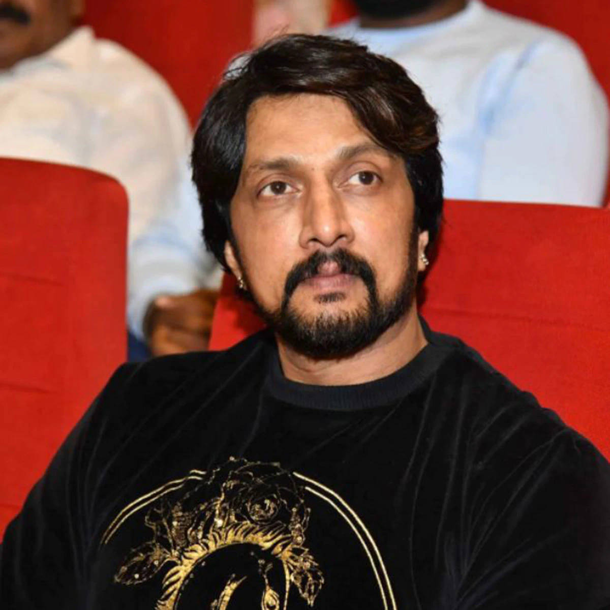 Sudeep, red theater seats, black velvet shirt, SD Desktop Wallpaper