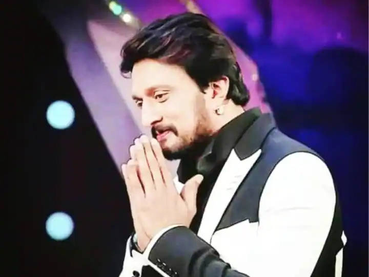Sudeep, black and white suit, purple stage lights, SD Desktop Wallpaper