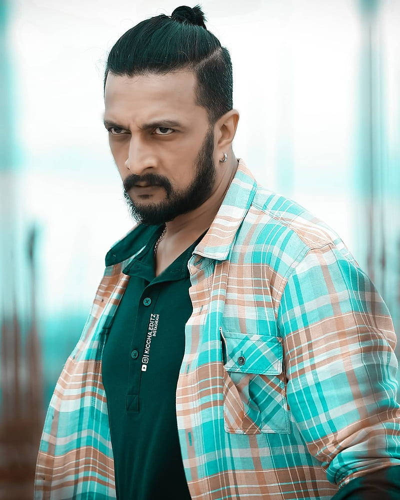Sudeep, checkered polo, plaid shirt, SD Phone Wallpaper