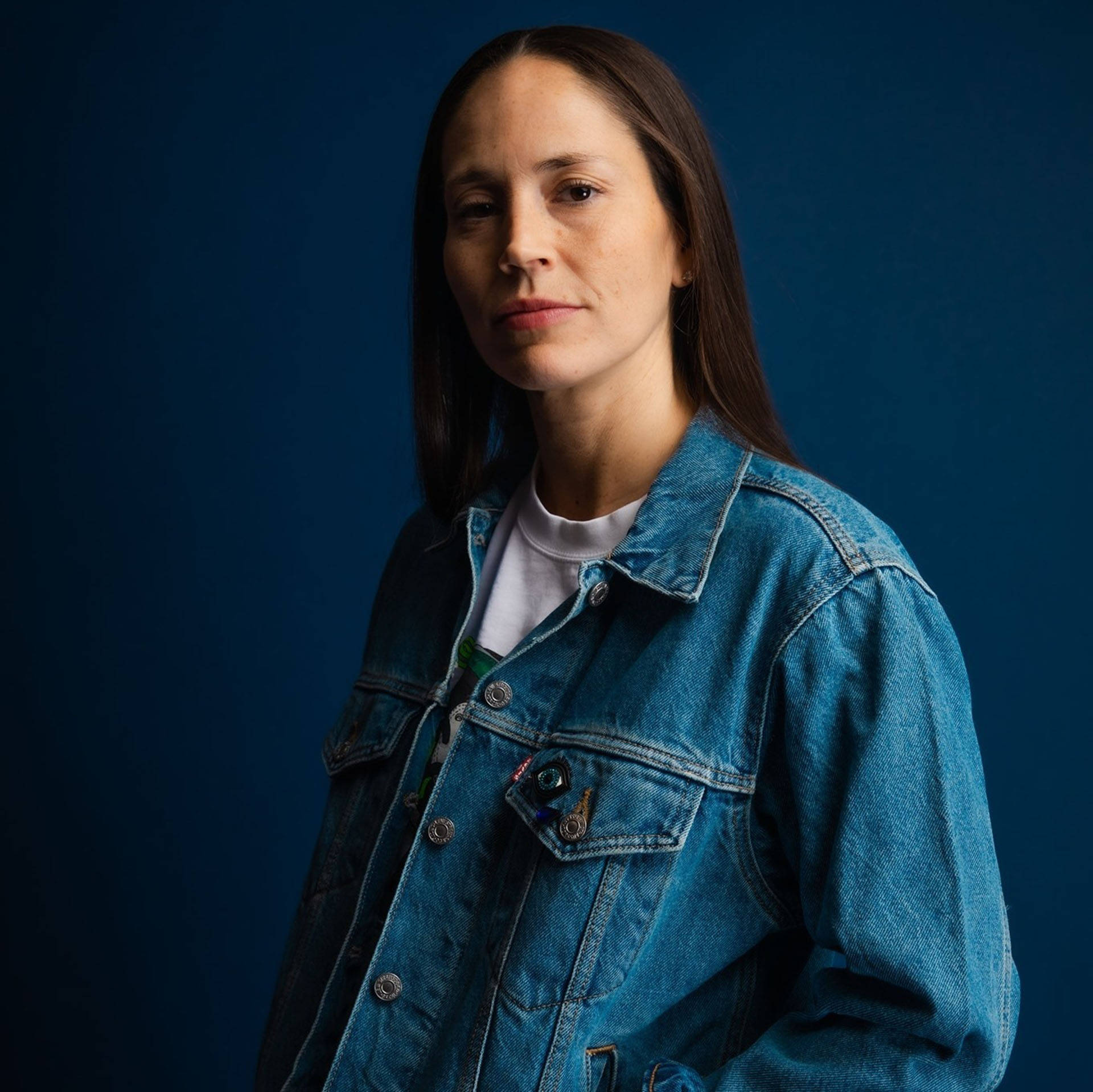 Sue Bird, denim jacket, blue denim, Full HD Desktop Wallpaper