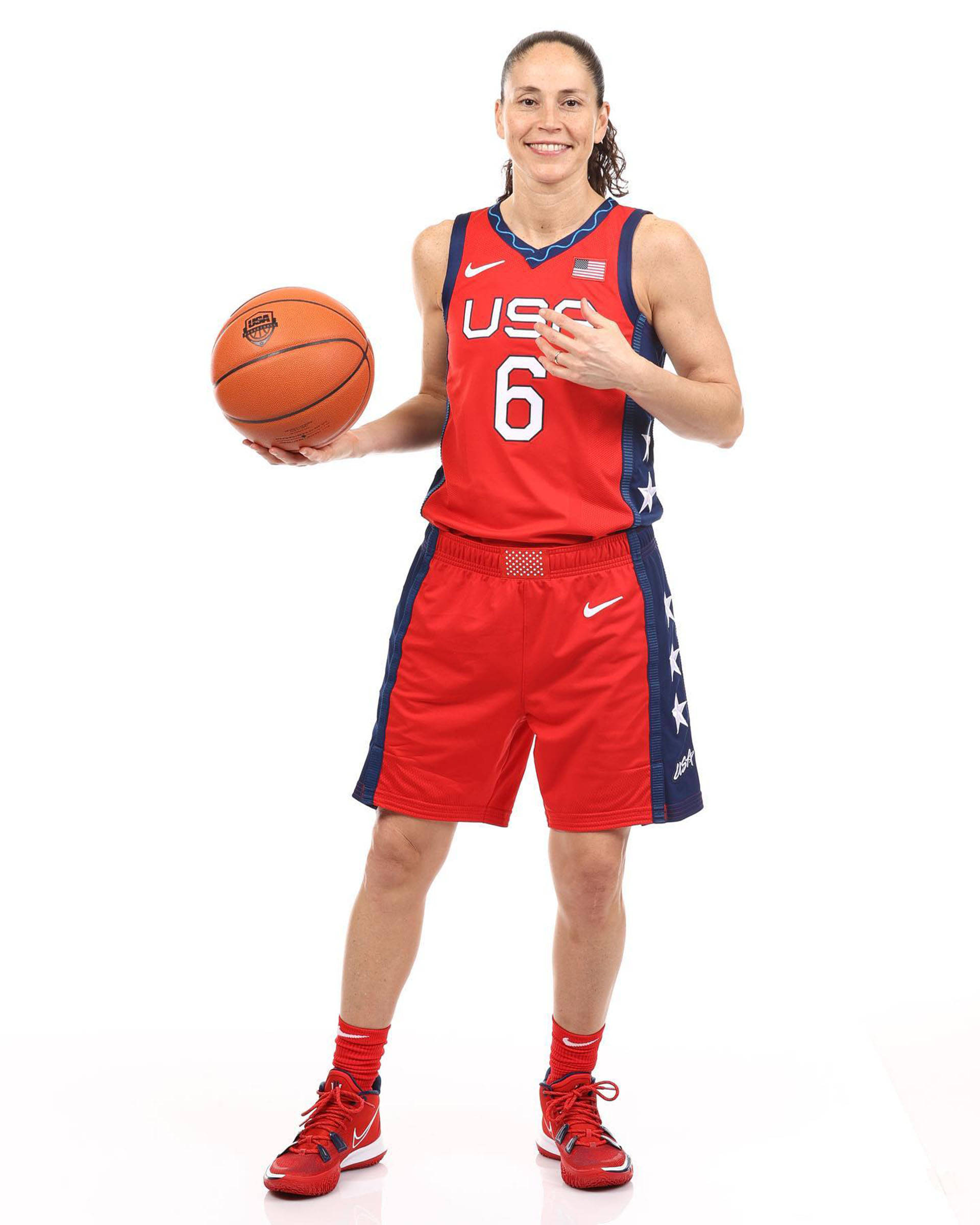 Sue Bird, 2021 WNBA, red USA jersey, Full HD Phone Wallpaper