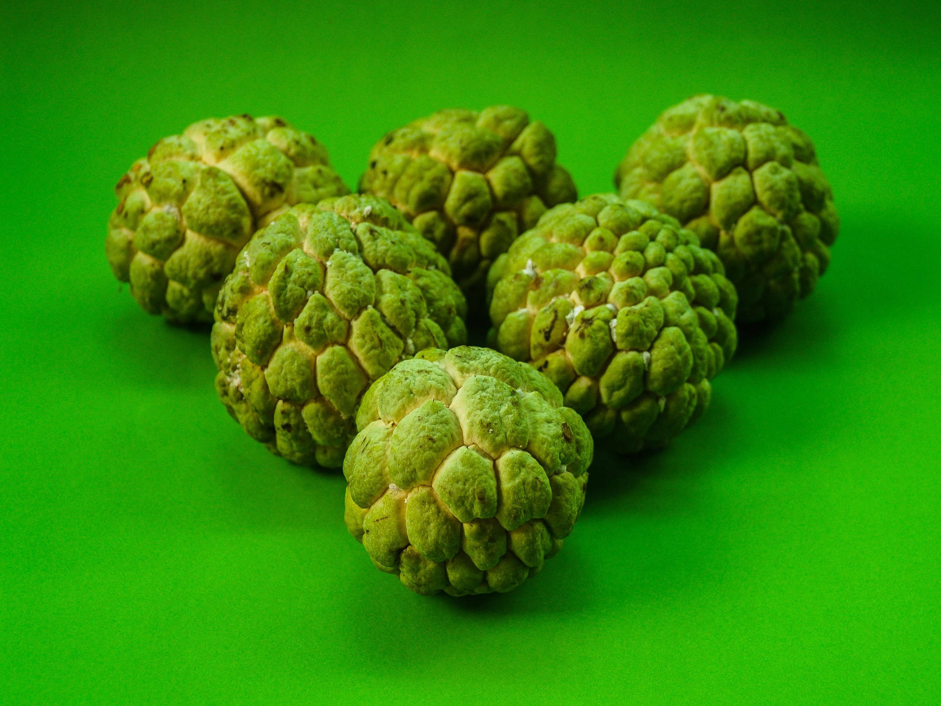 Sugar Apple, green custard apples, bumpy textured skin, Full HD Desktop Wallpaper