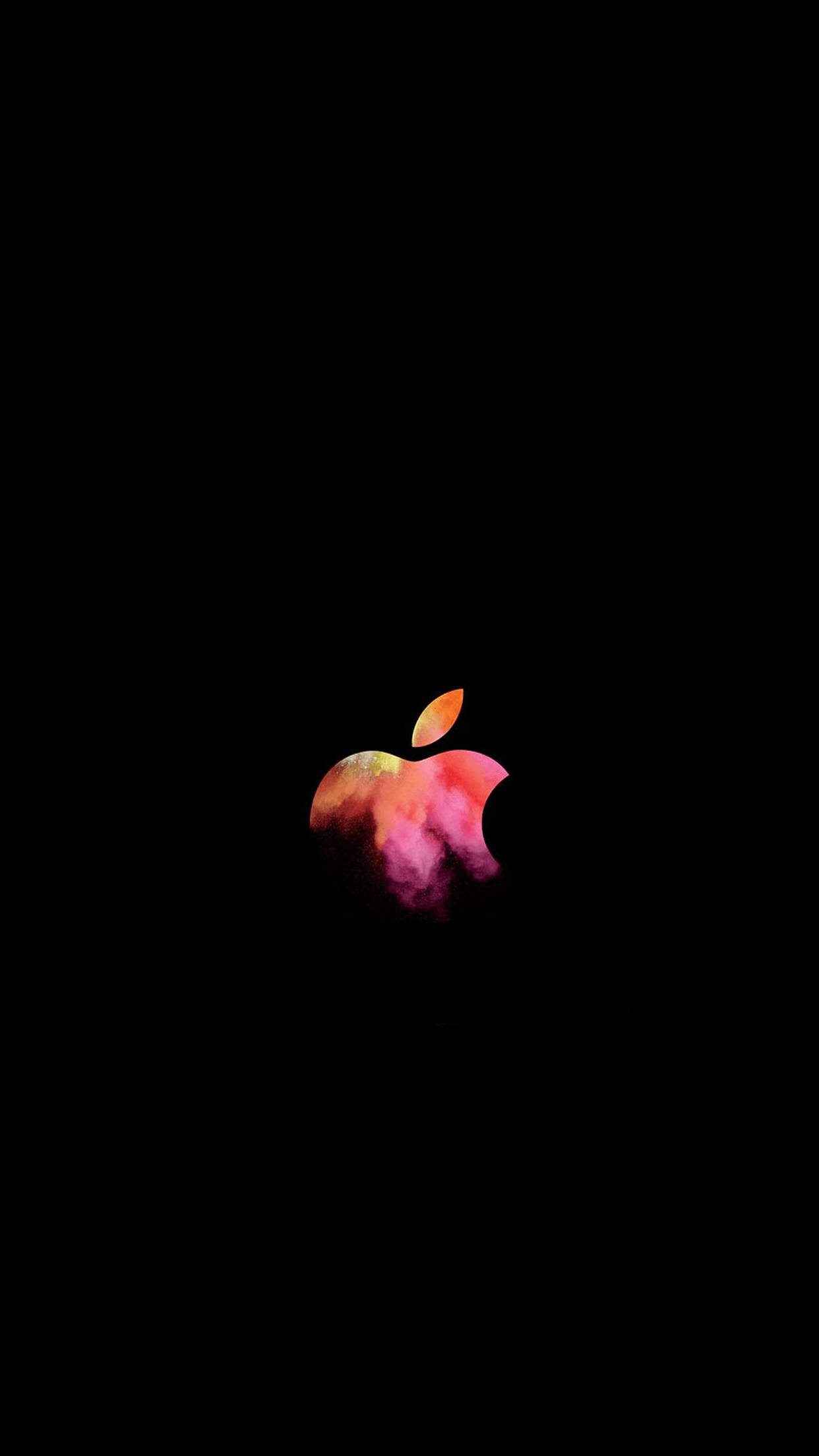 Apple logo, pink orange, yellow, Full HD Phone Wallpaper