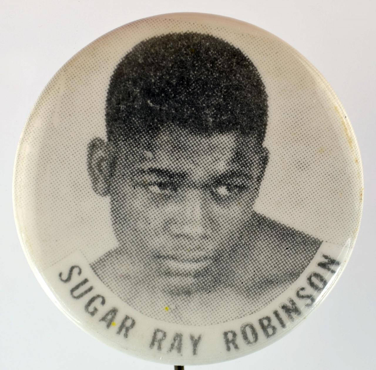Sugar Ray Robinson, button pin, halftone portrait, HD Desktop Wallpaper