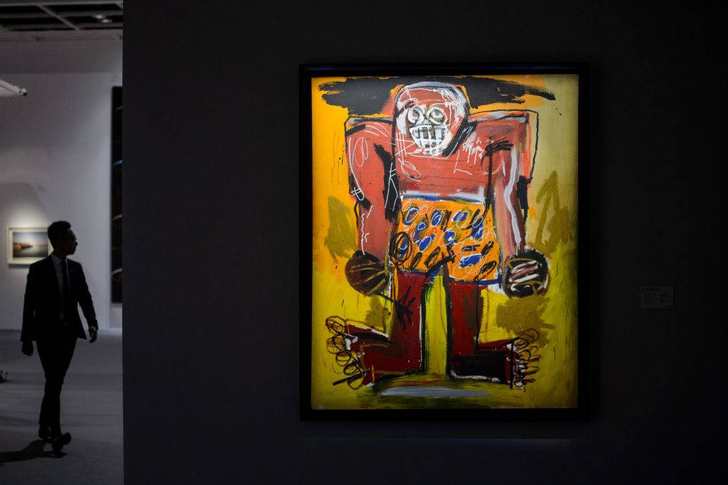 Sugar Ray Robinson, red skeletal figure, yellow background, SD Desktop Wallpaper